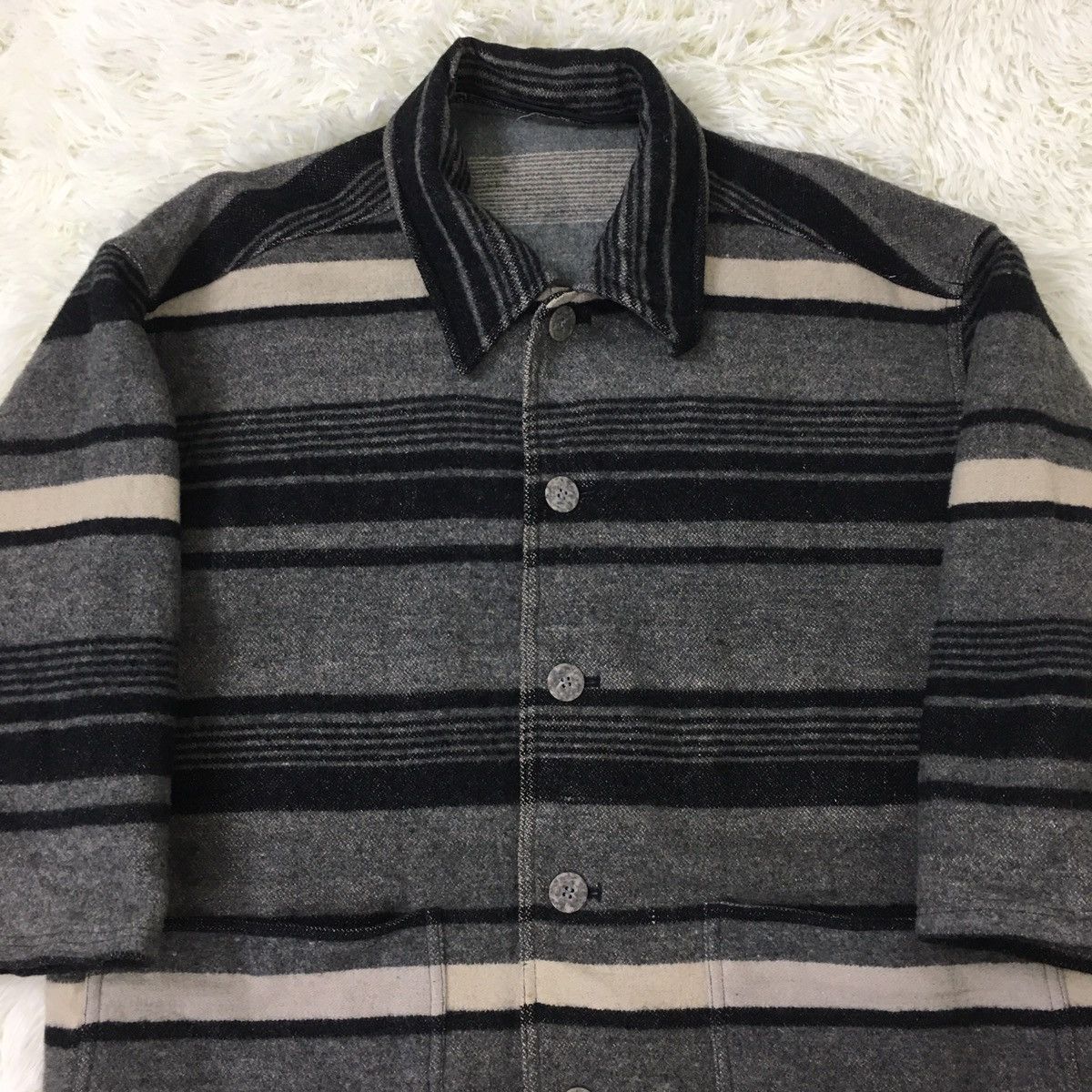 Japanese Brand Japanese Astray Wool Stripes Coat Size US L / EU 52-54 / 3 - 4 Thumbnail