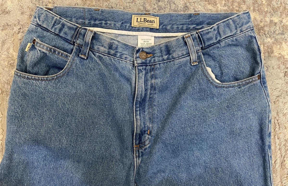 L.L. Bean × Vintage L.L. Bean Comfort Waist Washed Denim Striaght Jeans Size US 35 - 2 Thumbnail
