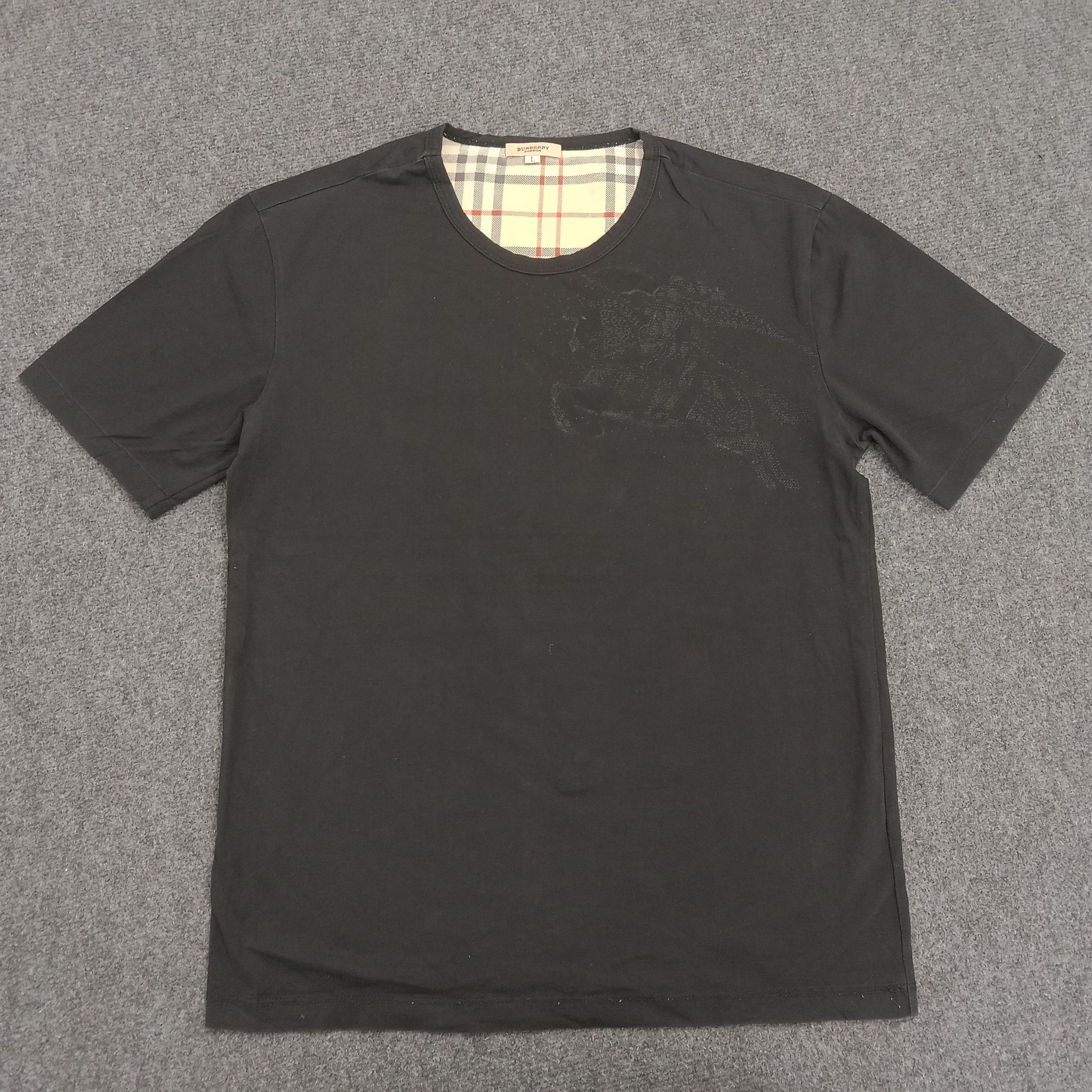 Burberry × Vintage Burberry Black Big Logo Design T-Shirt Size US M / EU 48-50 / 2 - 1 Thumbnail