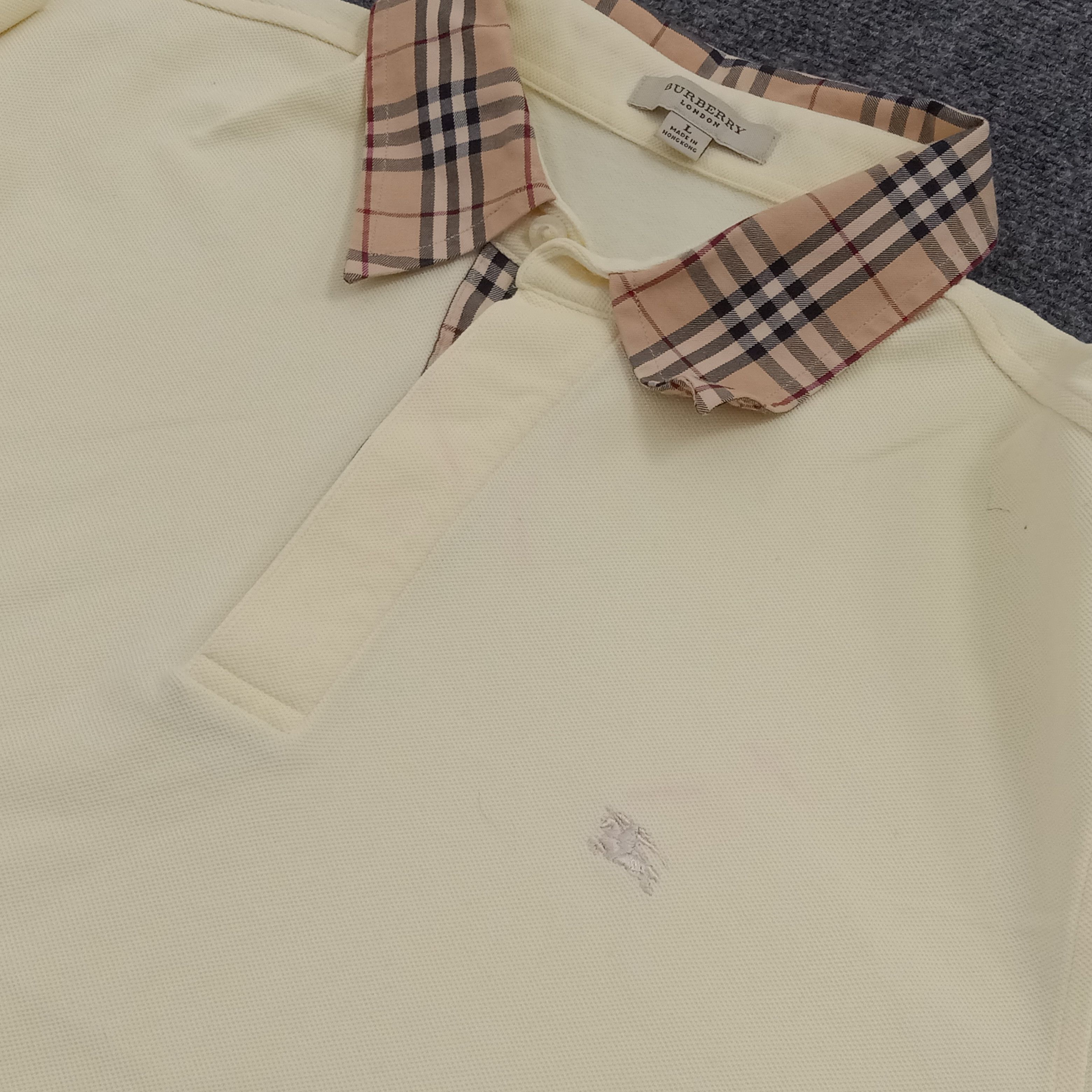 Burberry × Vintage Burberry London Nova Check Collar Design Polo Shirt Size US L / EU 52-54 / 3 - 7 Thumbnail