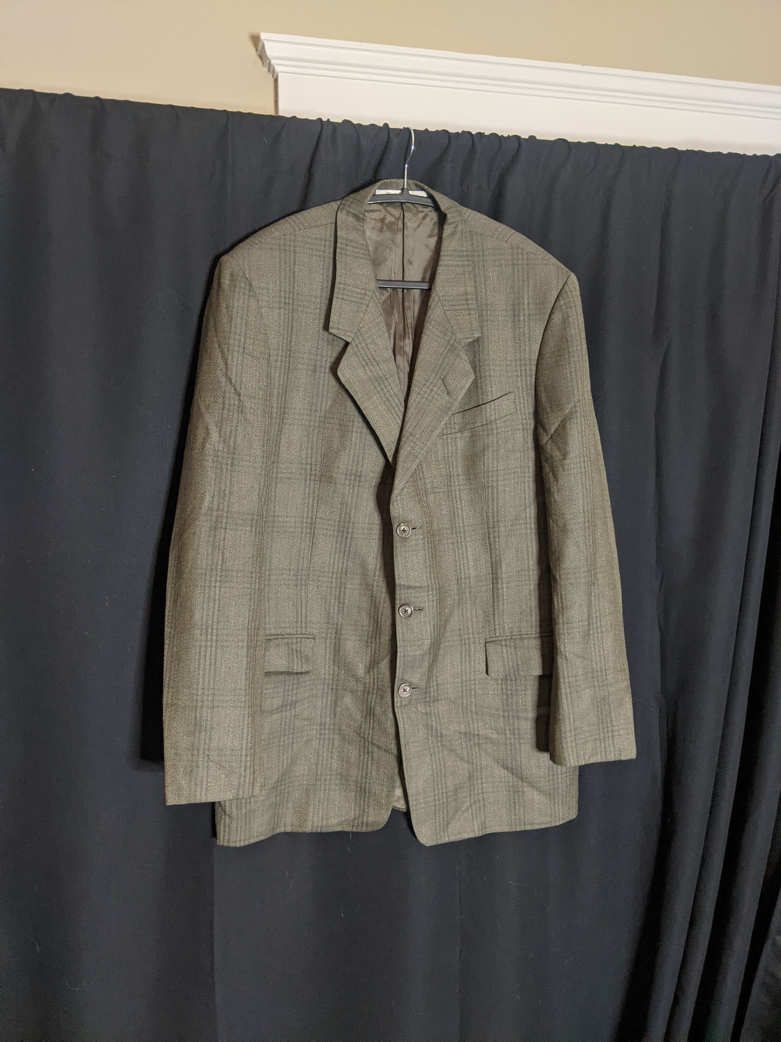 Karl Lagerfeld Silk and wool plaid blazer jacket Size 42L - 9 Thumbnail