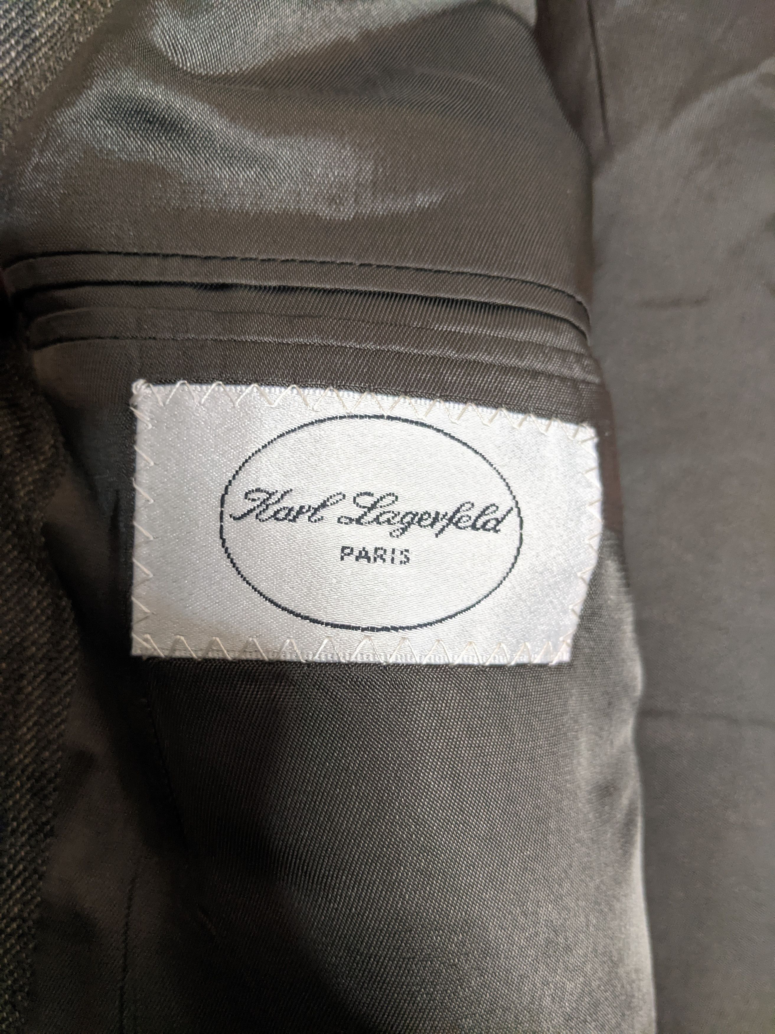 Karl Lagerfeld Silk and wool plaid blazer jacket Size 42L - 3 Thumbnail