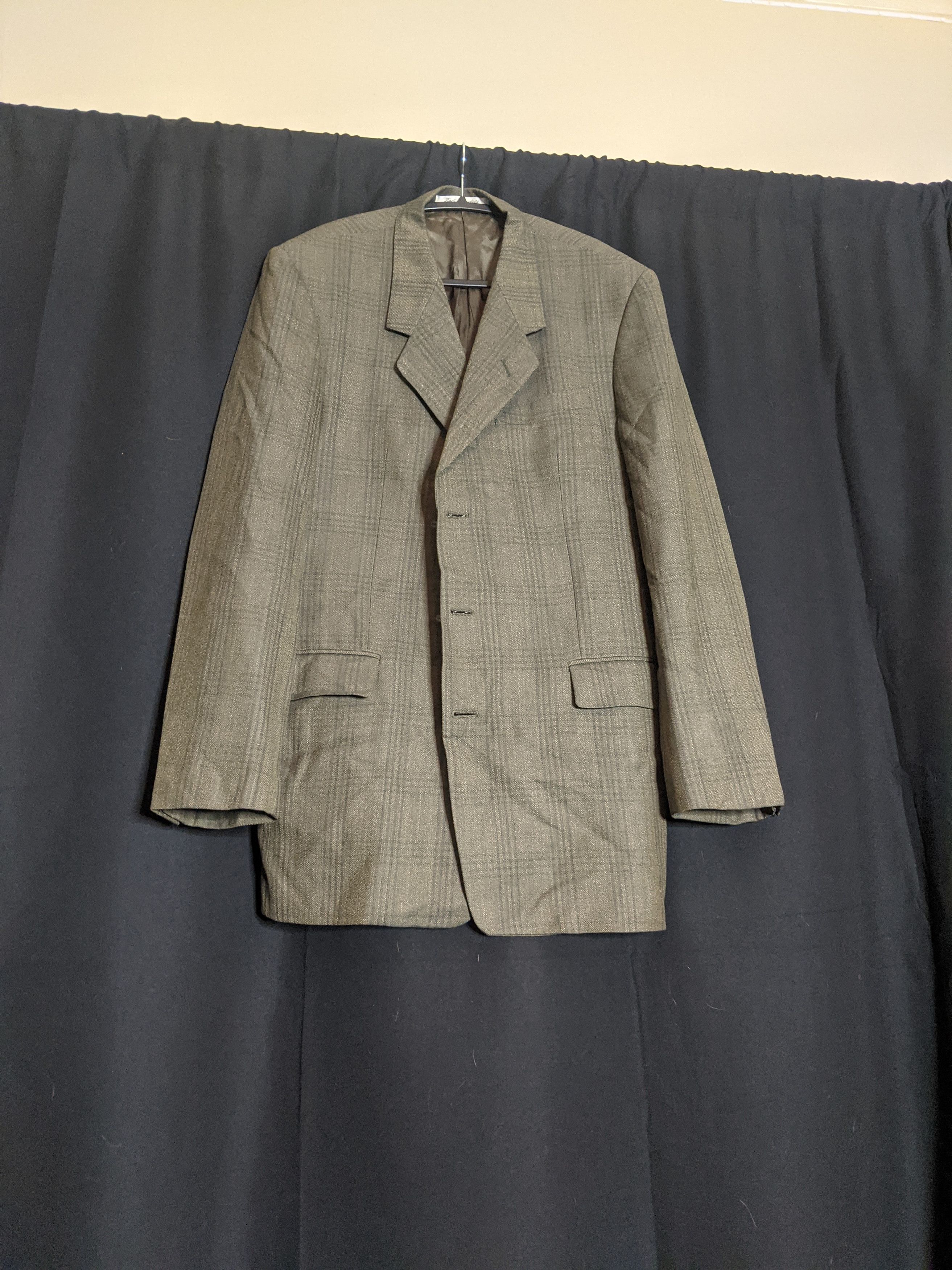 Karl Lagerfeld Silk and wool plaid blazer jacket Size 42L - 1 Thumbnail