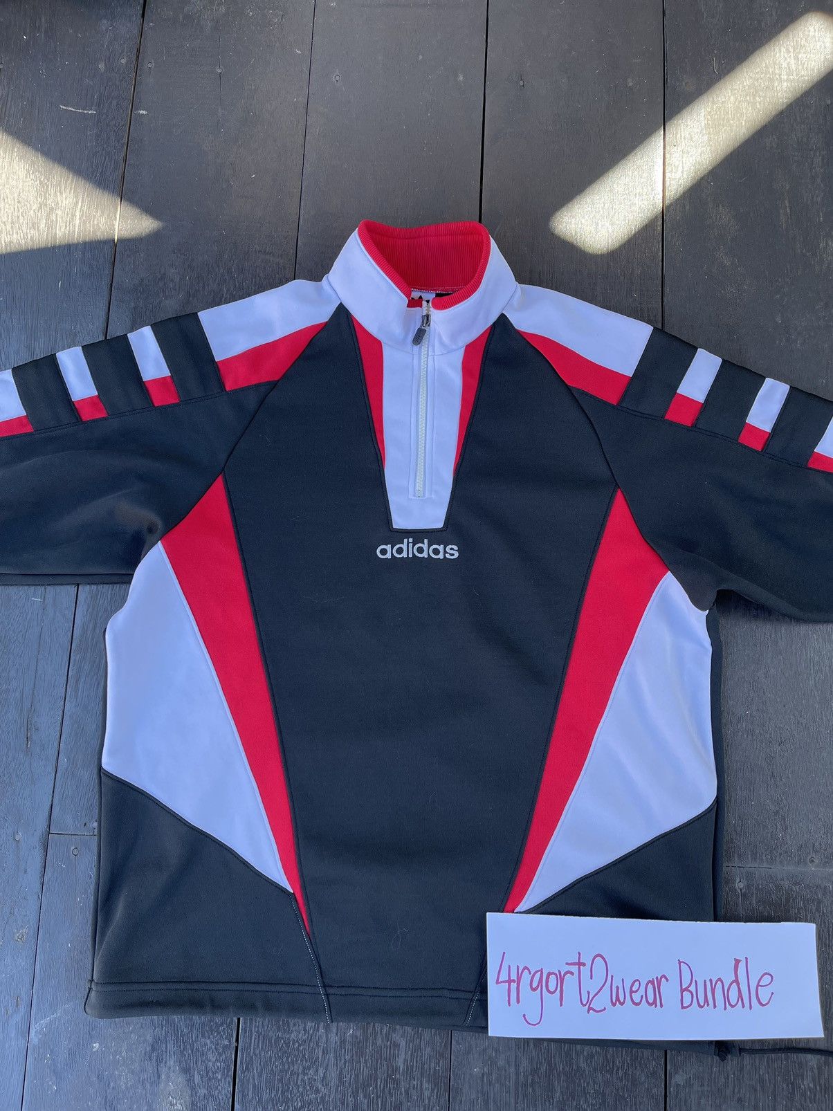 Adidas × Vintage Adidas Centre Logo Halfzip Sweater Size US XL / EU 56 / 4 - 2 Thumbnail