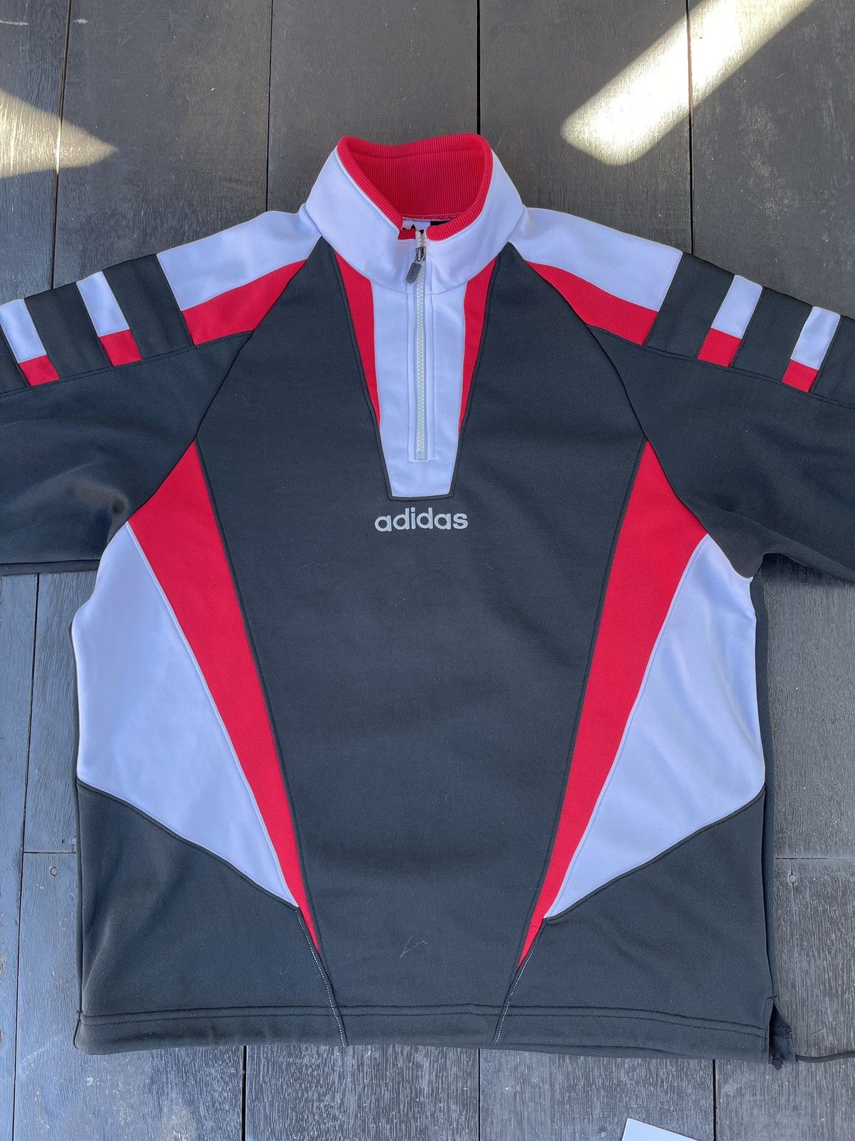 Adidas × Vintage Adidas Centre Logo Halfzip Sweater Size US XL / EU 56 / 4 - 3 Thumbnail