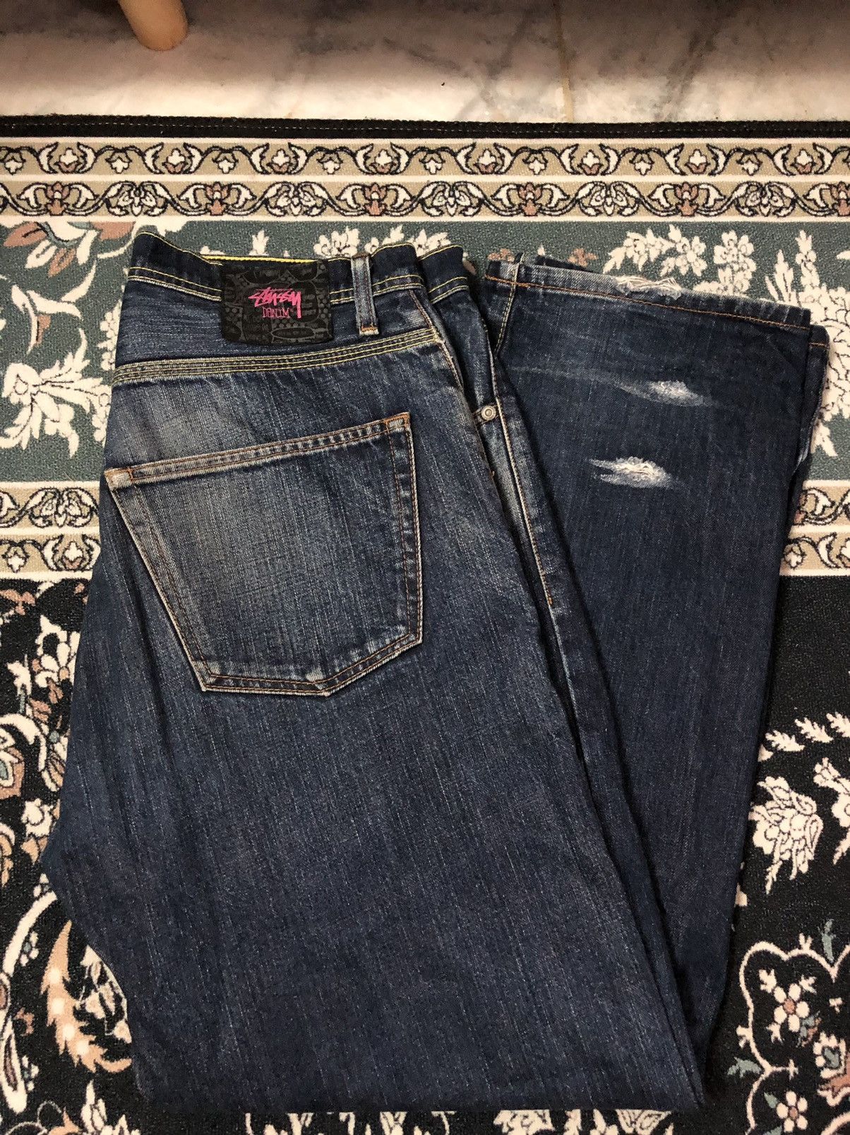 Best offer 🤝 stussy denim baggy super rare distress