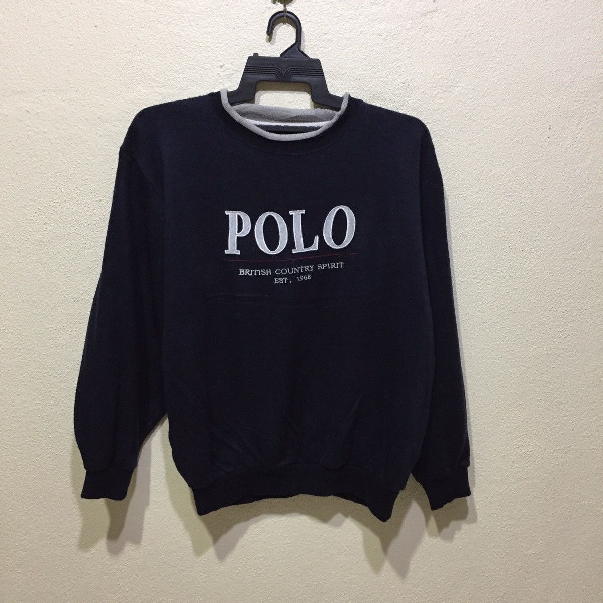 Vintage POLO SWEATSHIRT FLEECE SPELL OUT BIG LOGO M FITS XXL Size US XXL / EU 58 / 5 - 1 Thumbnail