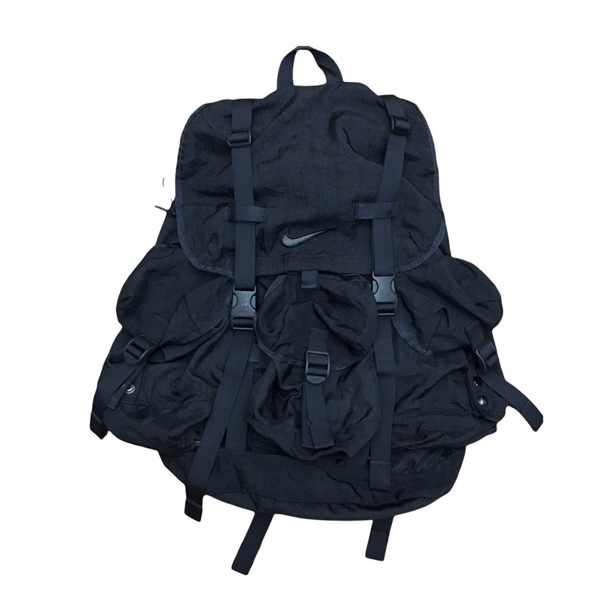 Nike Nike Vintage 90s Black Nylon Parachute Backpack | Grailed