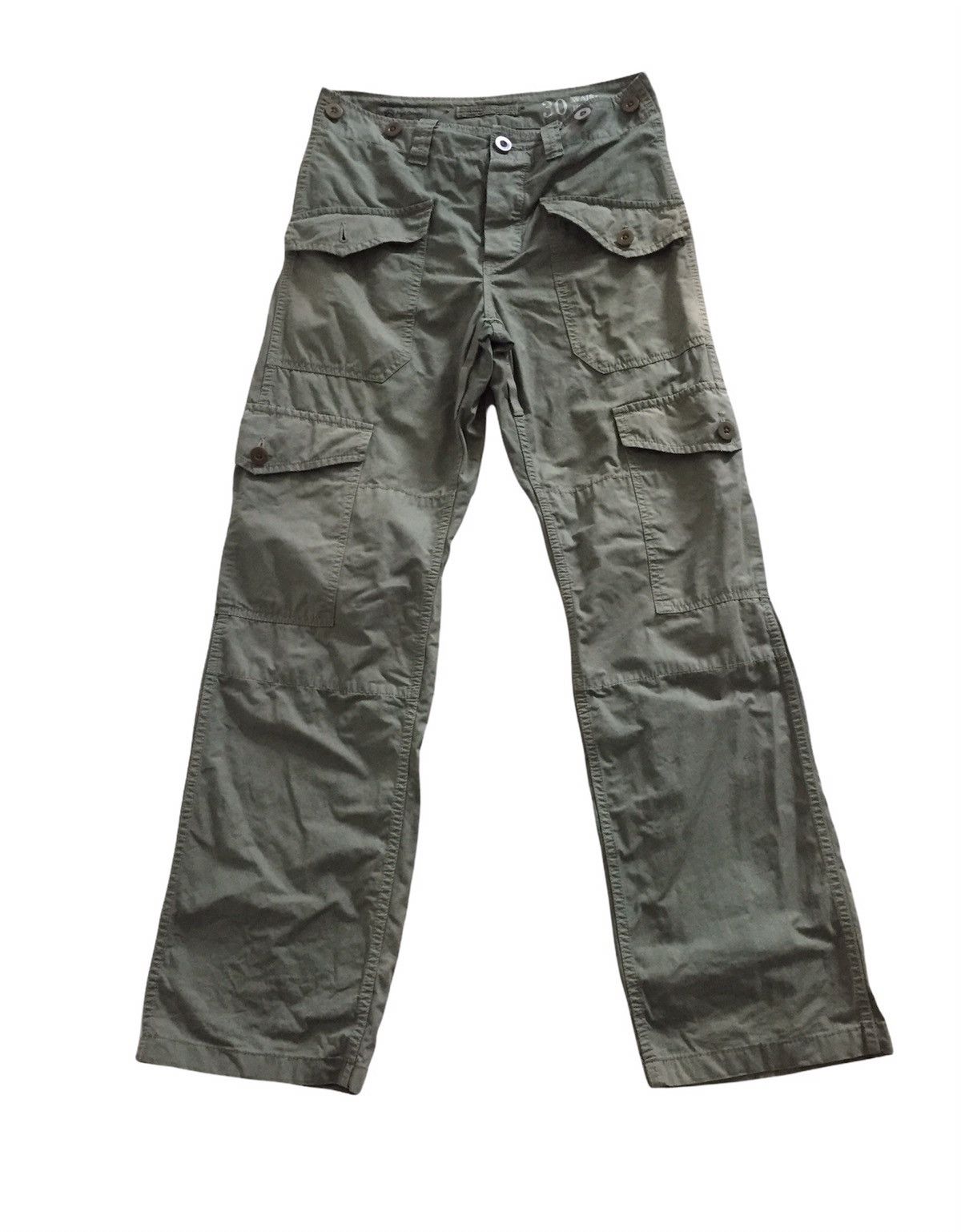 image of Distressed Nigel Cabourn Military Tactical Cargo Pants in Green Army, Men's (Size 31)