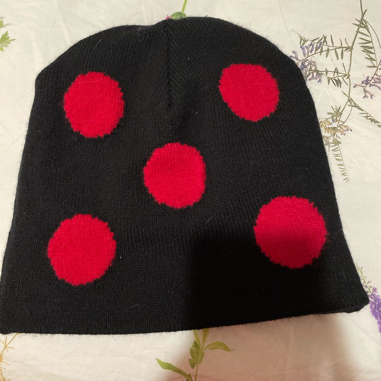 AMI Ami Alexandre mattiussi polka dot 100% wool beanie. Size ONE SIZE - 1 Thumbnail