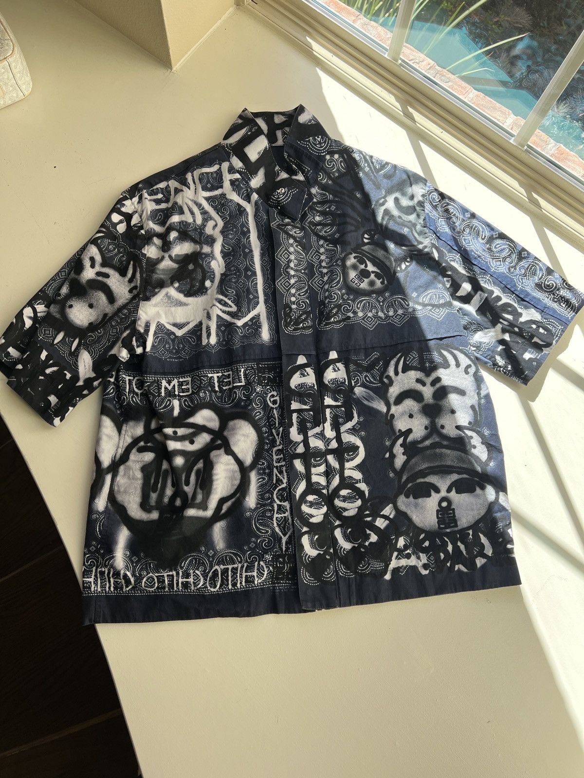 Givenchy Chito Bandana Short Sleeves Shirt in Blue & Black