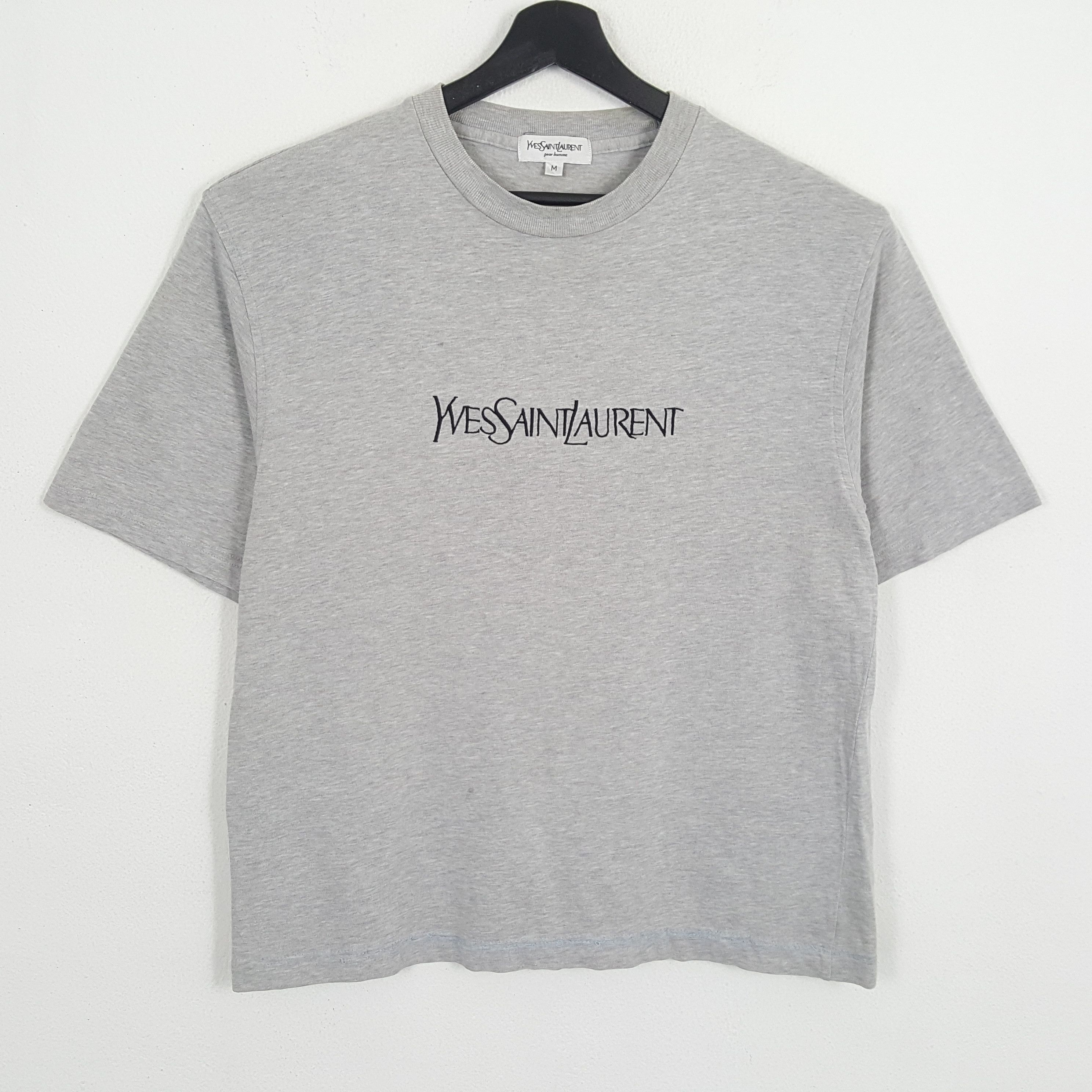 YVES SAINT LAURENT Center Spell Out Logo Style Tshirt