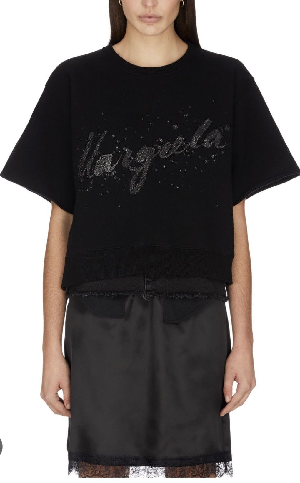 Maison Margiela Maison Margiela MM6 Glitter logo fleece top sweatshirt Size S / US 4 / IT 40 - 1 Thumbnail