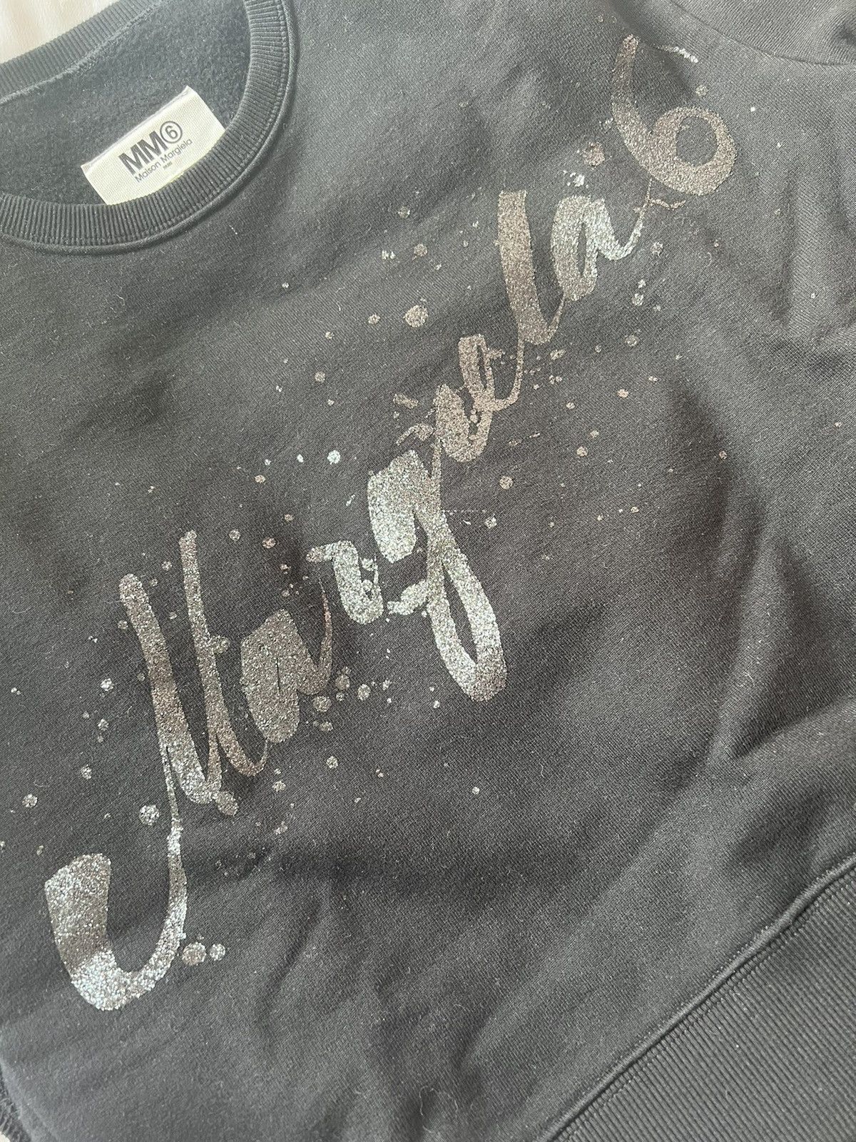 Maison Margiela Maison Margiela MM6 Glitter logo fleece top sweatshirt Size S / US 4 / IT 40 - 4 Thumbnail