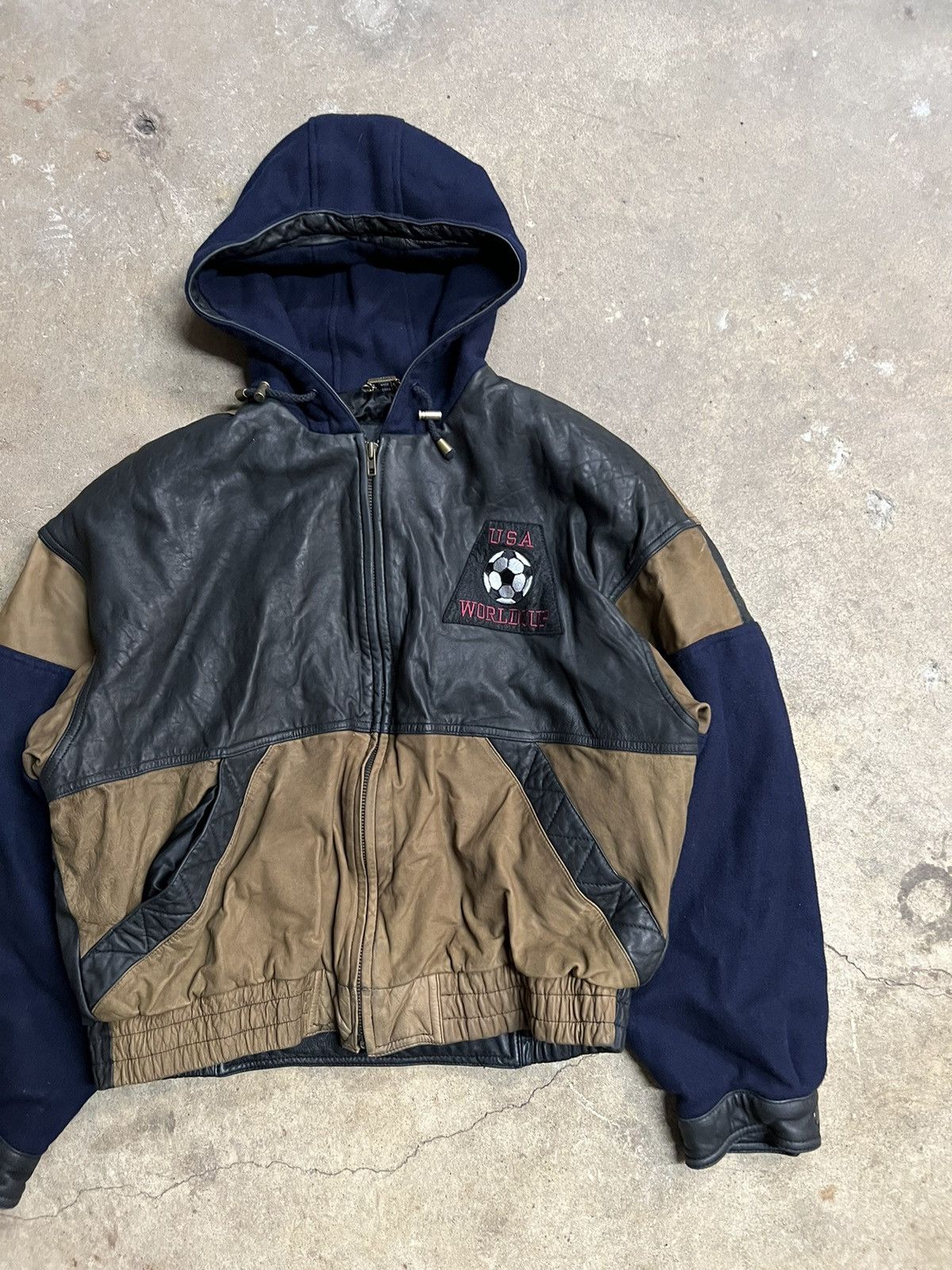 USA Olympics × Vintage Vintage 90's USA World Cup Patched Out Heavy Bomber Jacket Size US XL / EU 56 / 4 - 3 Thumbnail