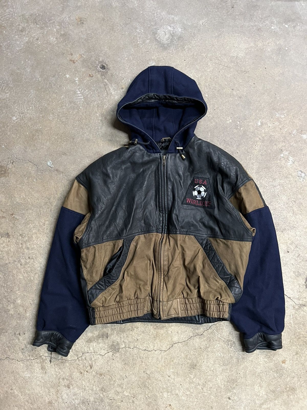 USA Olympics × Vintage Vintage 90's USA World Cup Patched Out Heavy Bomber Jacket Size US XL / EU 56 / 4 - 2 Thumbnail