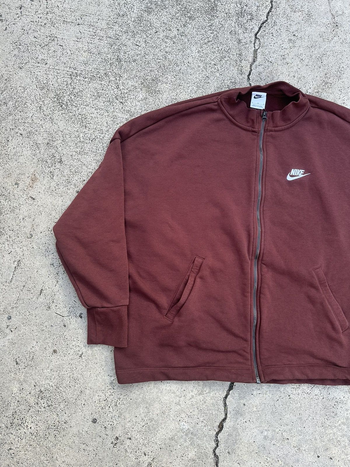 Nike × Vintage Y2K Vintage Nike Zip Up Bomber Sweatshirt Mocha Brown Large Size US L / EU 52-54 / 3 - 4 Thumbnail