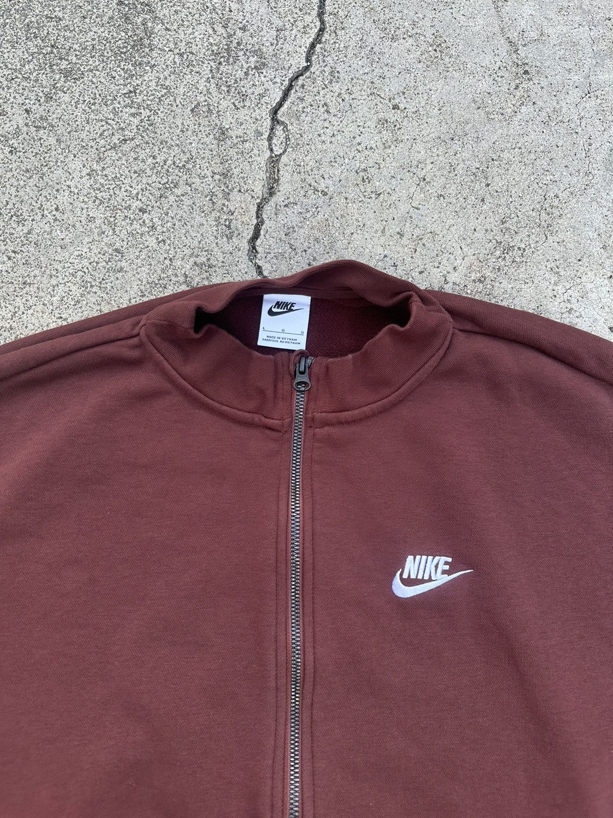 Nike × Vintage Y2K Vintage Nike Zip Up Bomber Sweatshirt Mocha Brown Large Size US L / EU 52-54 / 3 - 5 Thumbnail