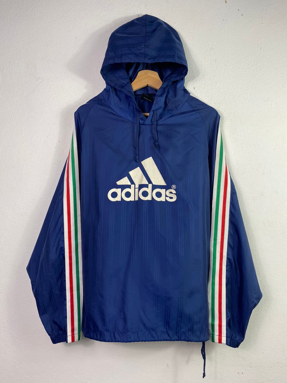 HYPE ADIDAS BIGLOGO COLOR STRIPE WINDBREAKER HOODED PULLOVER
