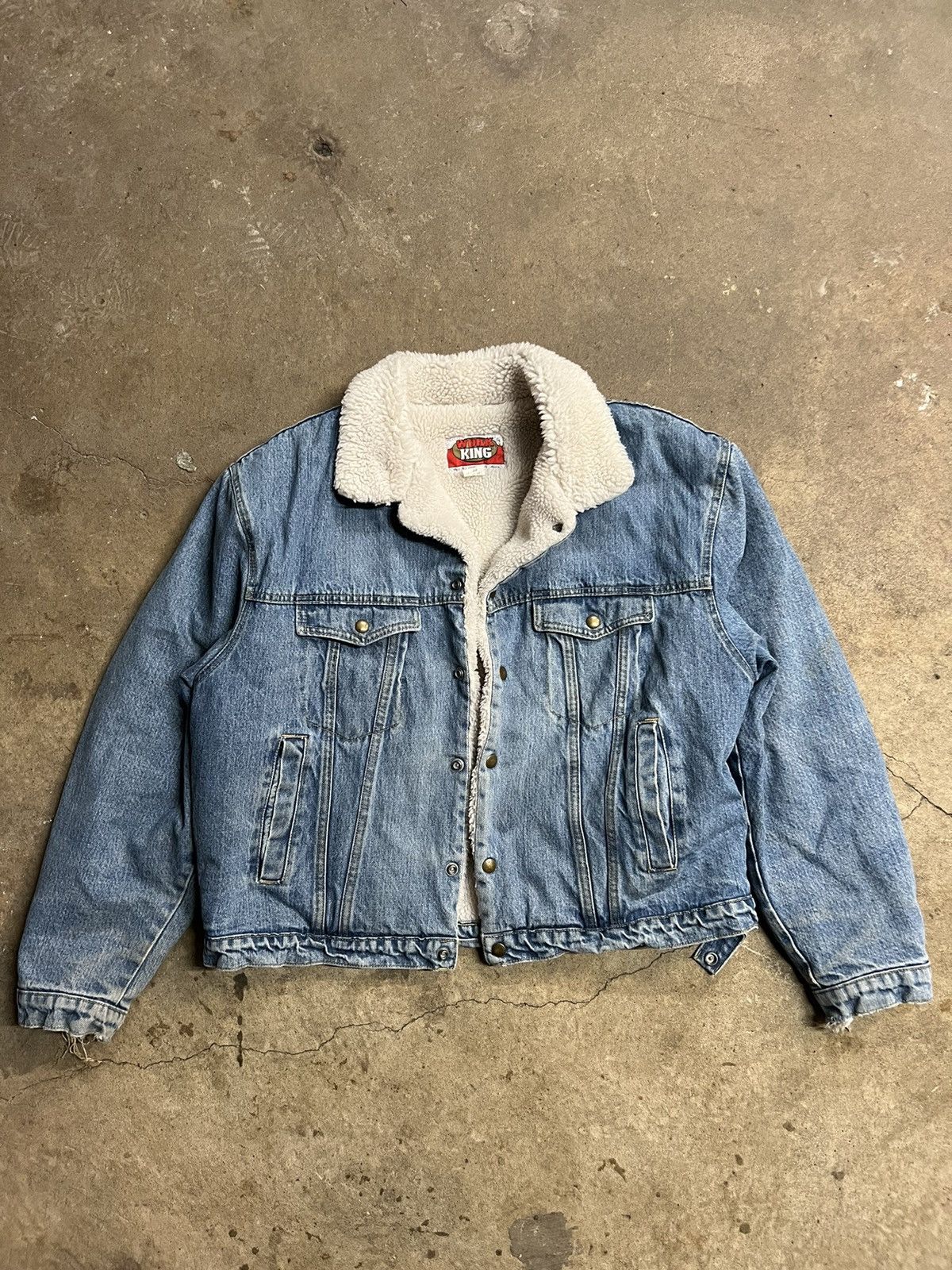 Vintage Vintage Denim Sherpa Work King Jacket Size US XL / EU 56 / 4 - 1 Thumbnail
