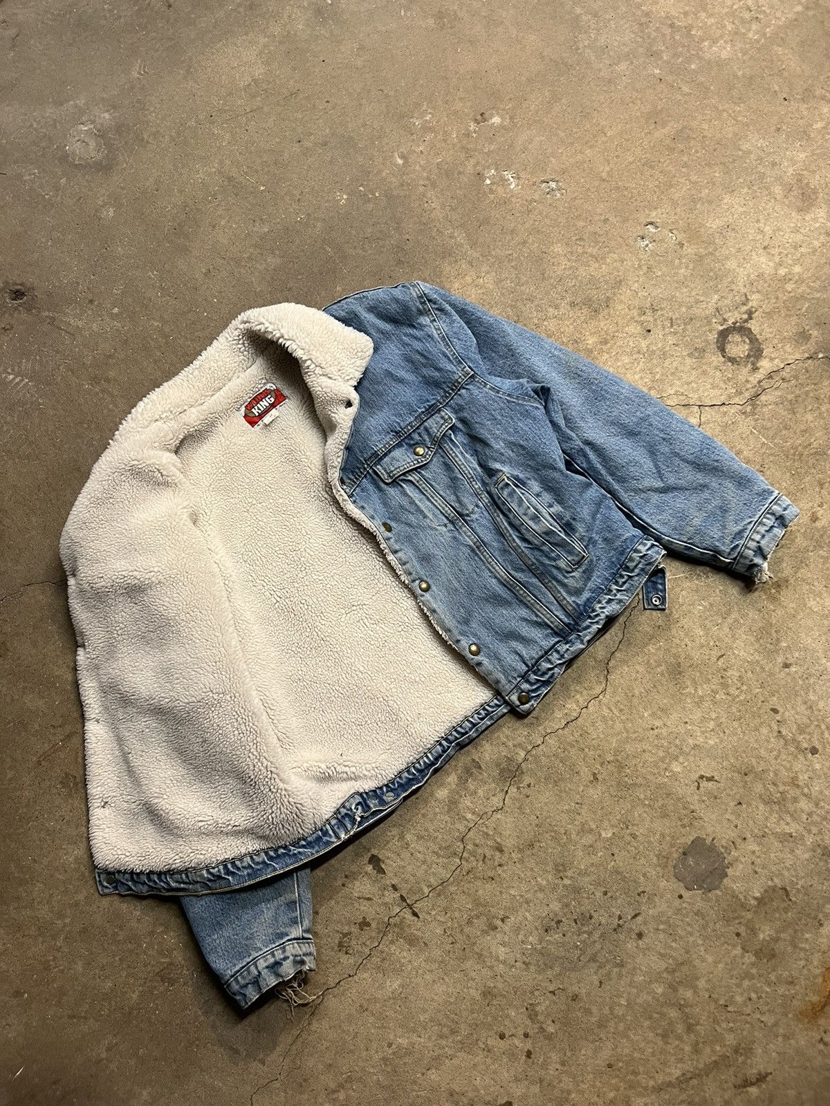 Vintage Vintage Denim Sherpa Work King Jacket Size US XL / EU 56 / 4 - 5 Thumbnail