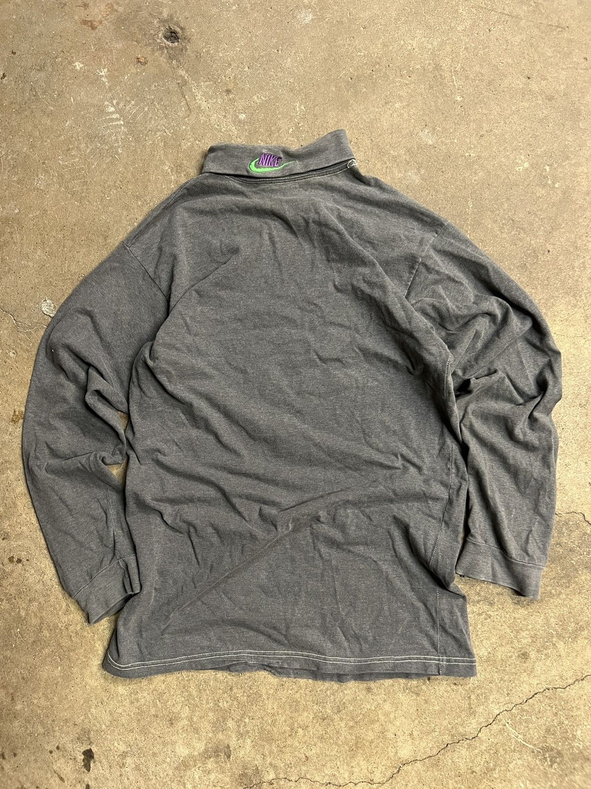 Nike × Vintage Vintage 90's Nike Mock Neck Logo Long Sleeve Size US L / EU 52-54 / 3 - 4 Thumbnail