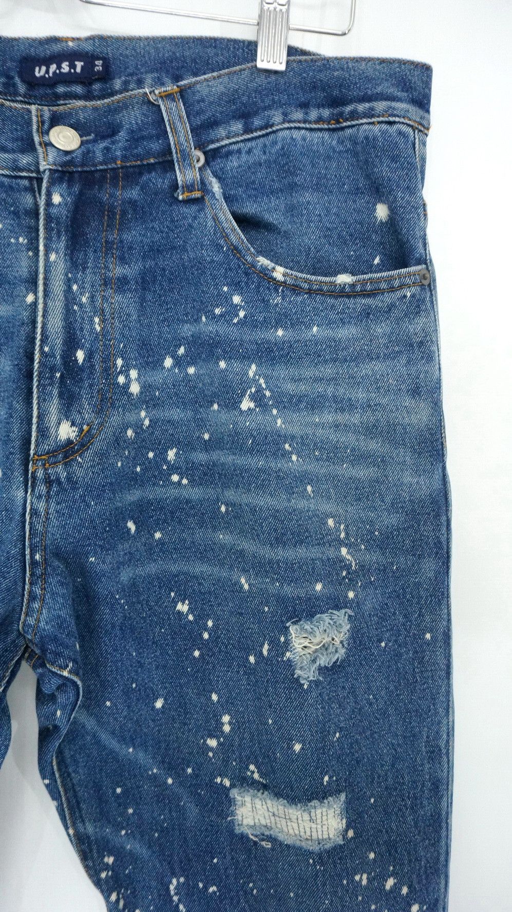 Japanese Brand Vintage Japan UPSTART Bleach Splattered Jeans Size US 34 / EU 50 - 5 Thumbnail