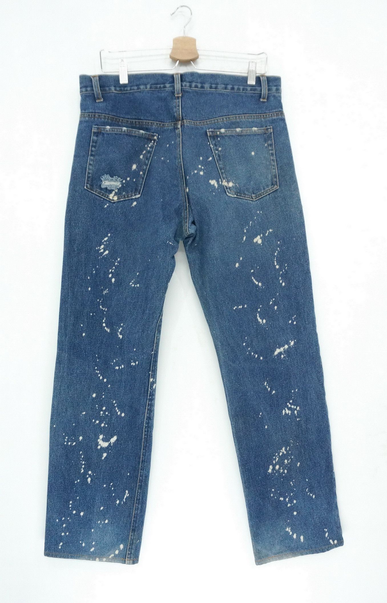 Japanese Brand Vintage Japan UPSTART Bleach Splattered Jeans Size US 34 / EU 50 - 2 Thumbnail