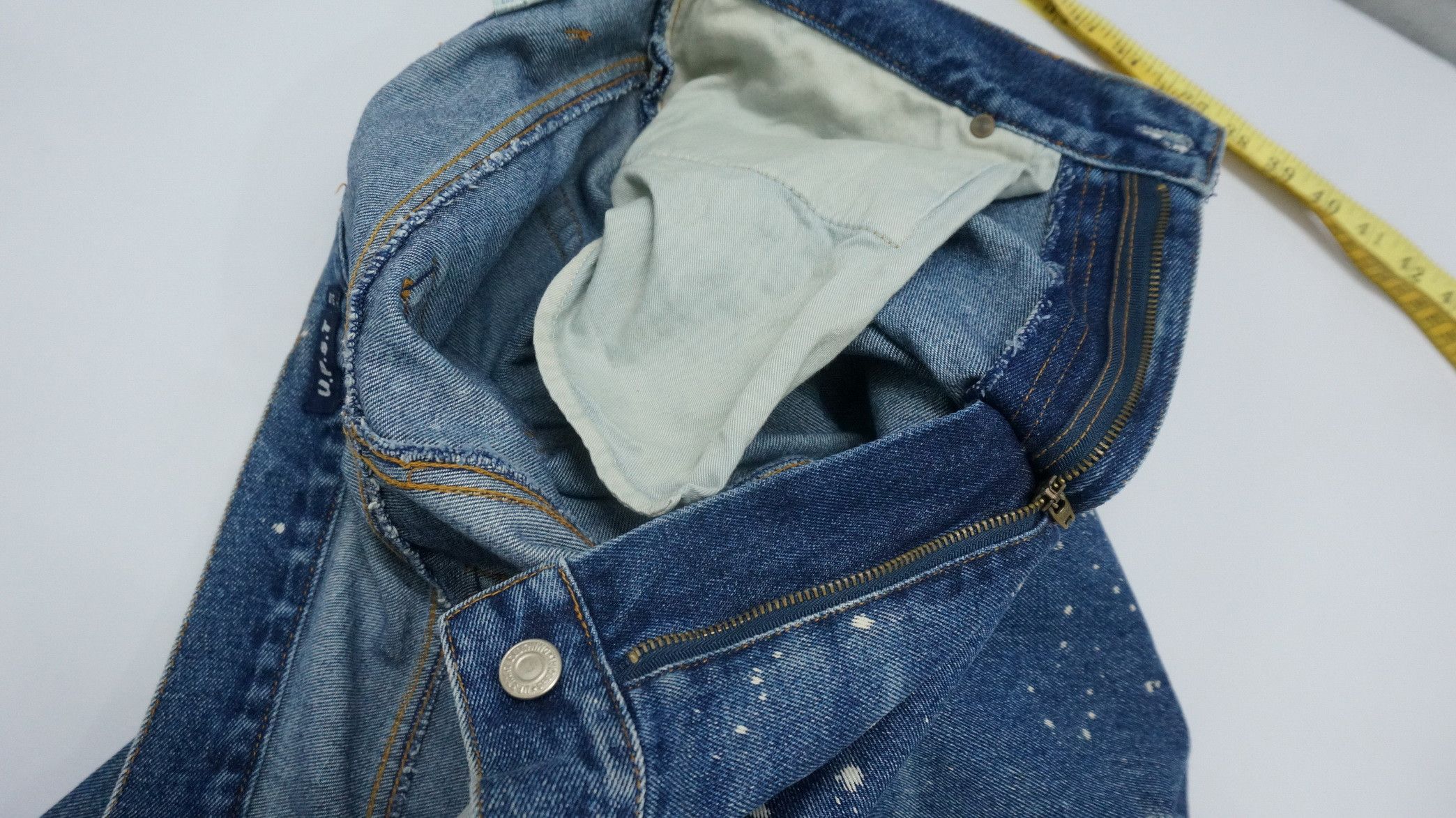Japanese Brand Vintage Japan UPSTART Bleach Splattered Jeans Size US 34 / EU 50 - 17 Thumbnail