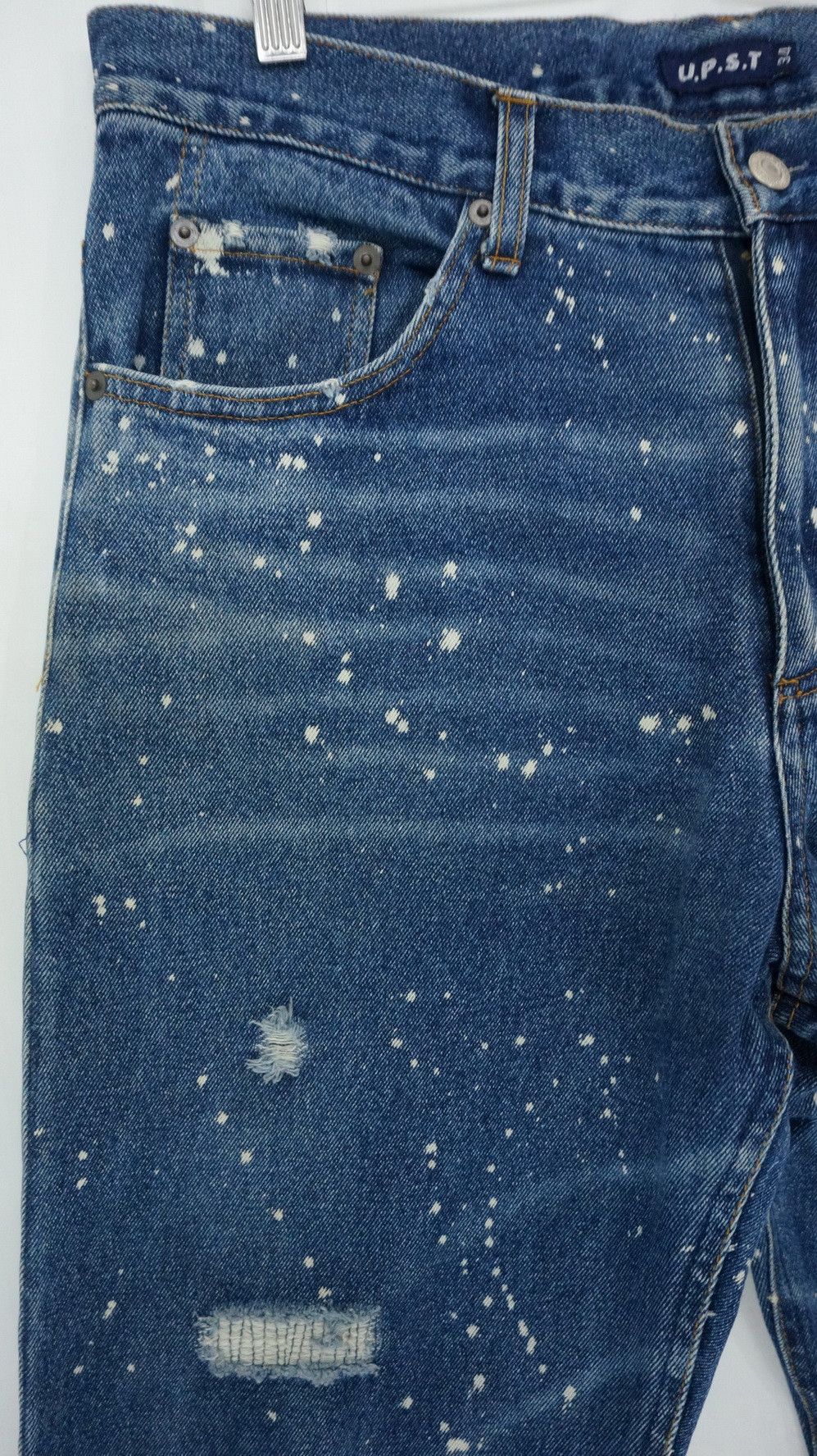 Japanese Brand Vintage Japan UPSTART Bleach Splattered Jeans Size US 34 / EU 50 - 4 Thumbnail