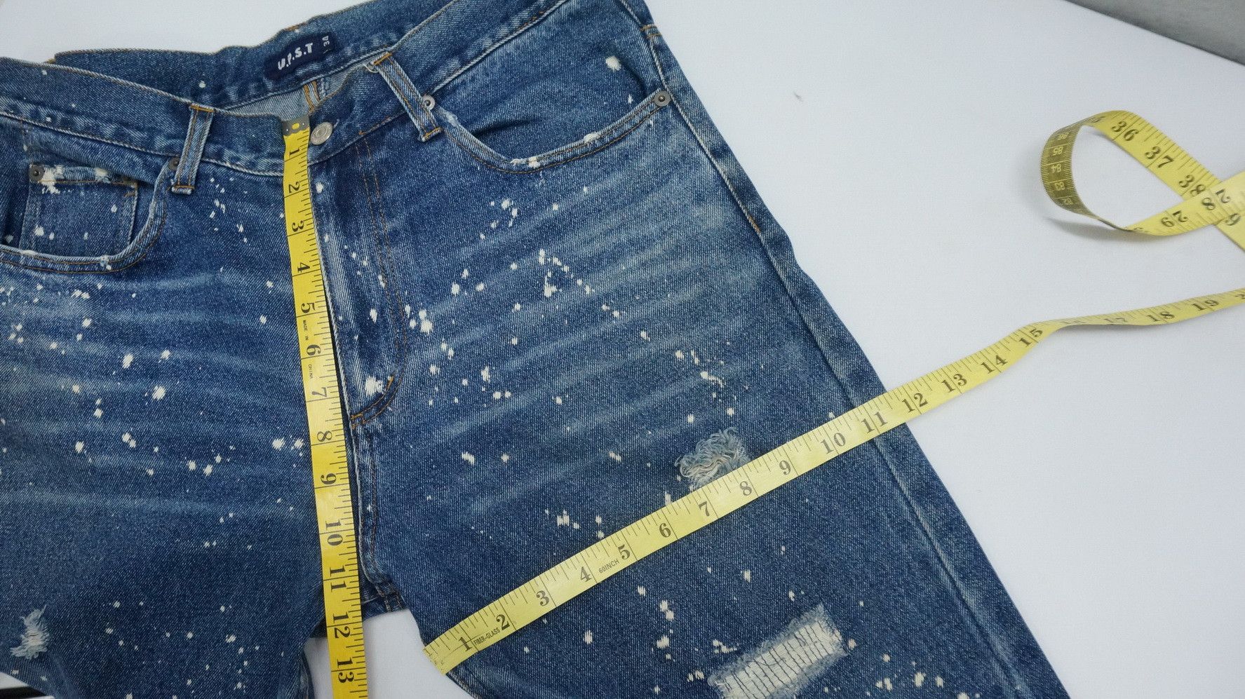 Japanese Brand Vintage Japan UPSTART Bleach Splattered Jeans Size US 34 / EU 50 - 12 Thumbnail