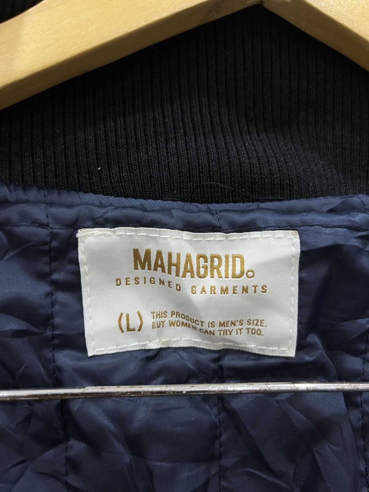 Japanese Brand (Zz). MAHAGRID DESIGNED GARMENTS VARSITY LEATHER SLEEVE Size US M / EU 48-50 / 2 - 8 Thumbnail