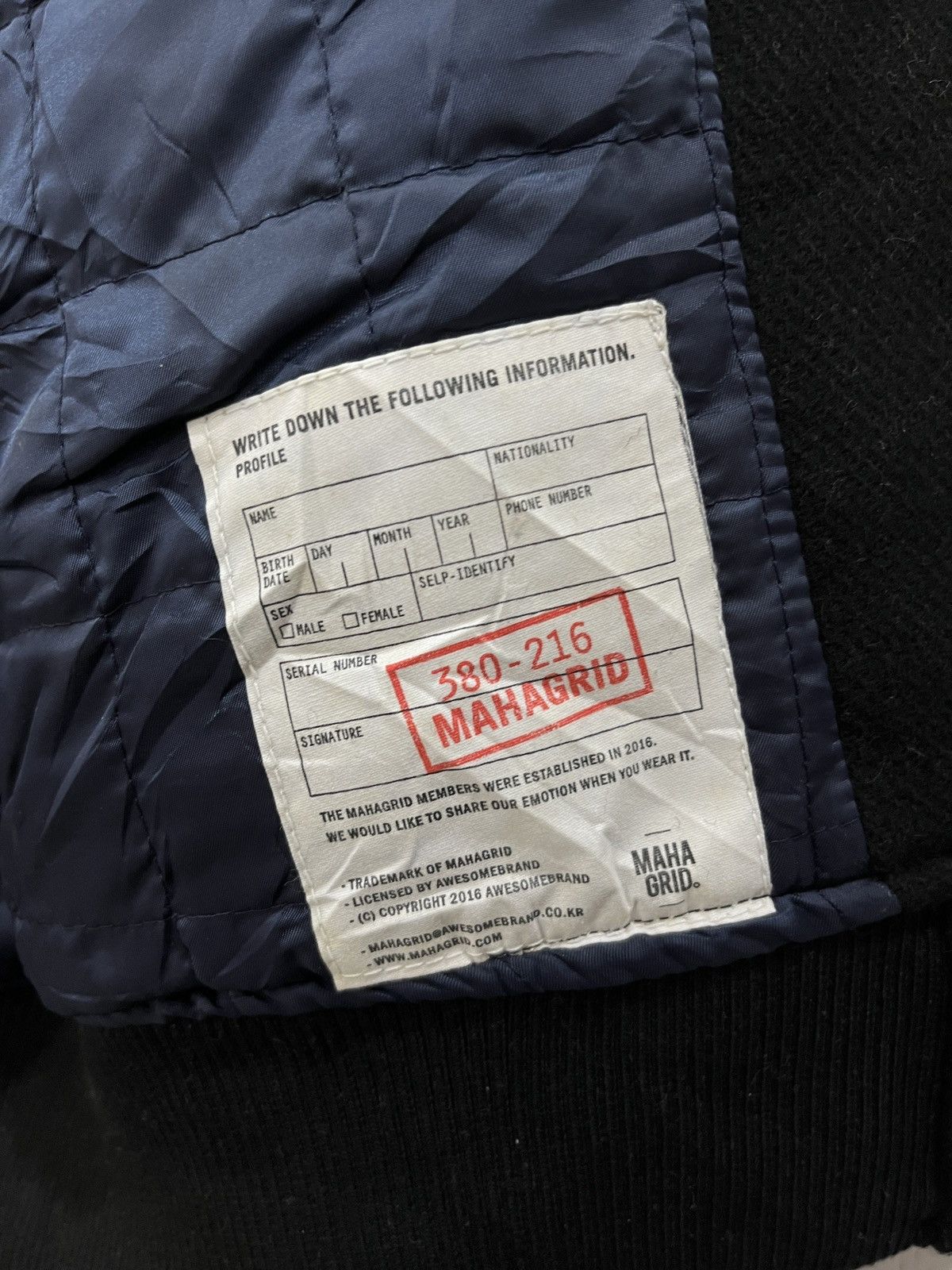 Japanese Brand (Zz). MAHAGRID DESIGNED GARMENTS VARSITY LEATHER SLEEVE Size US M / EU 48-50 / 2 - 9 Thumbnail