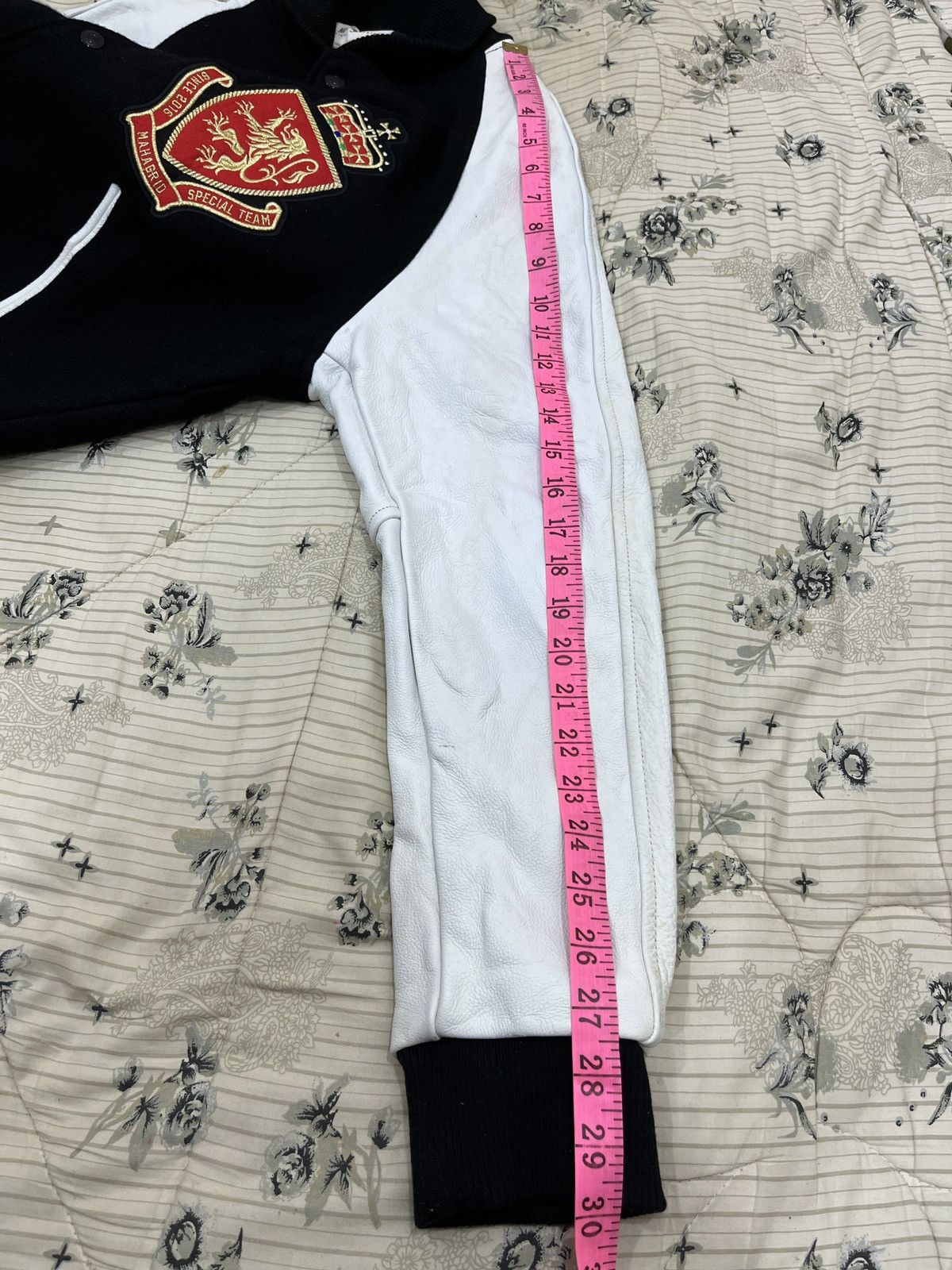 Japanese Brand (Zz). MAHAGRID DESIGNED GARMENTS VARSITY LEATHER SLEEVE Size US M / EU 48-50 / 2 - 19 Thumbnail