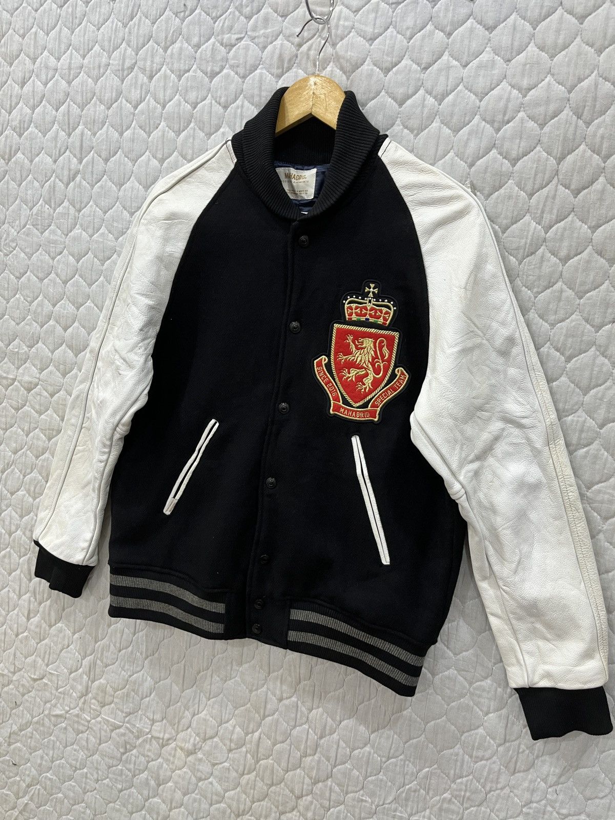Japanese Brand (Zz). MAHAGRID DESIGNED GARMENTS VARSITY LEATHER SLEEVE Size US M / EU 48-50 / 2 - 2 Thumbnail