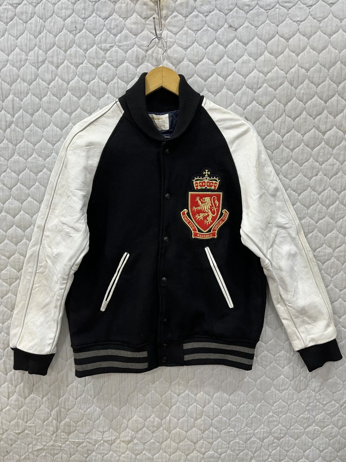Japanese Brand (Zz). MAHAGRID DESIGNED GARMENTS VARSITY LEATHER SLEEVE Size US M / EU 48-50 / 2 - 1 Thumbnail