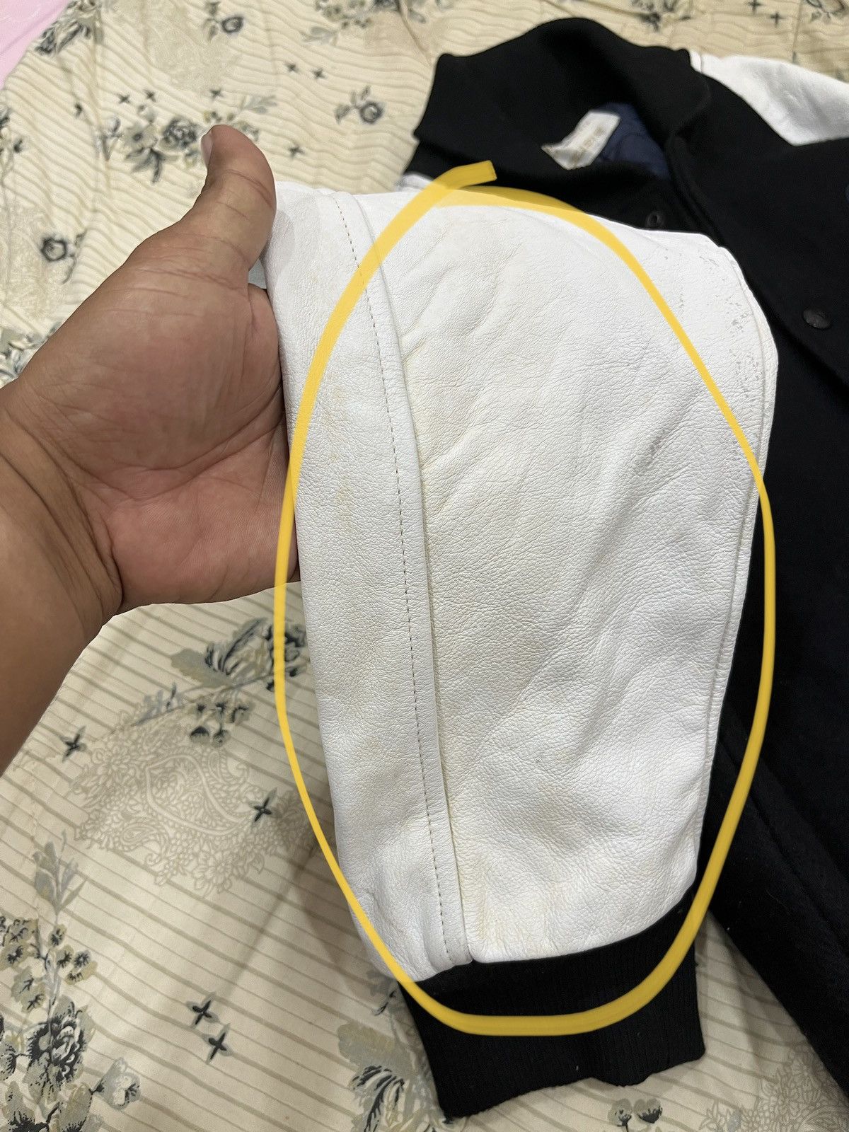 Japanese Brand (Zz). MAHAGRID DESIGNED GARMENTS VARSITY LEATHER SLEEVE Size US M / EU 48-50 / 2 - 14 Thumbnail