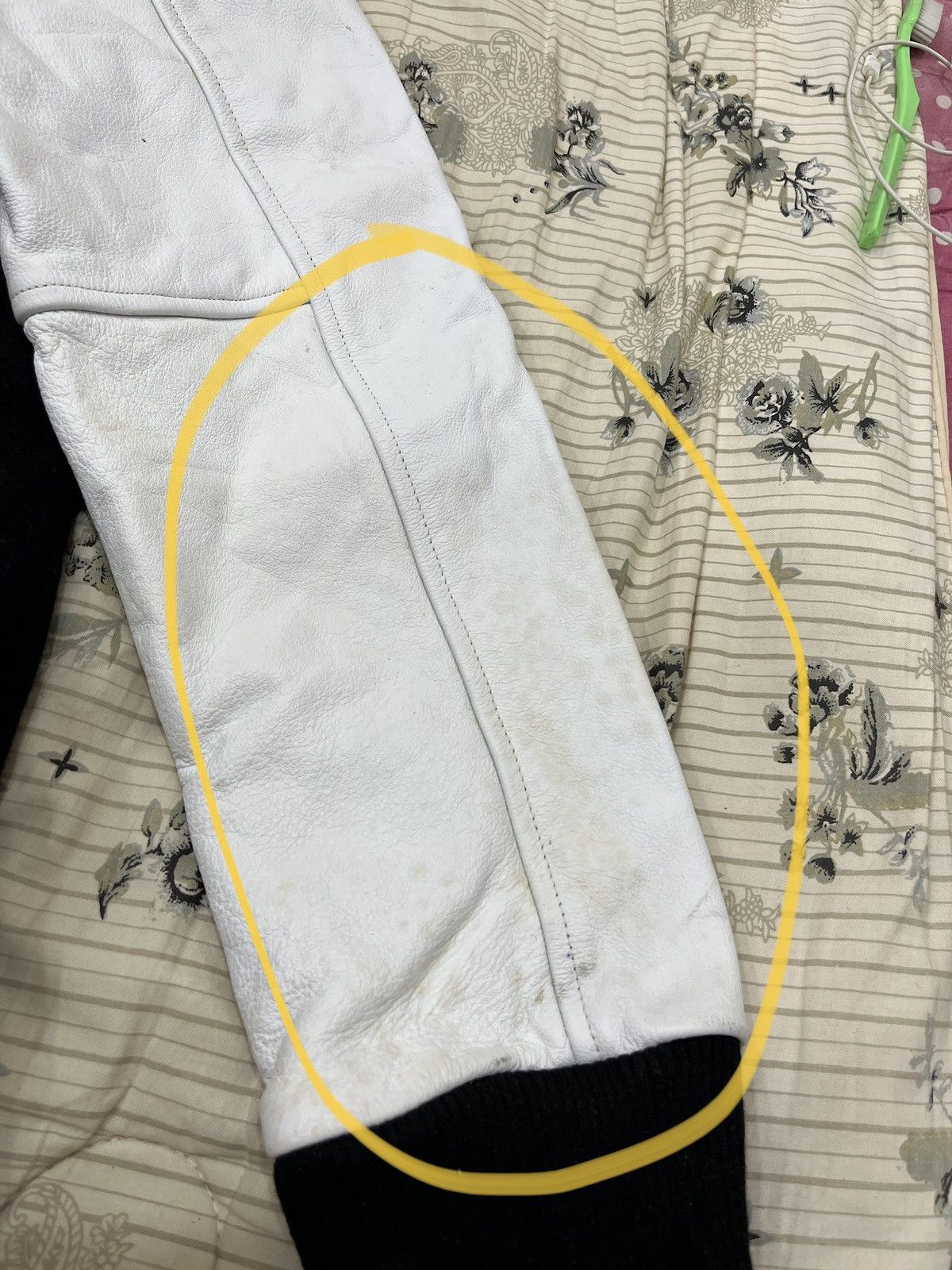 Japanese Brand (Zz). MAHAGRID DESIGNED GARMENTS VARSITY LEATHER SLEEVE Size US M / EU 48-50 / 2 - 15 Thumbnail