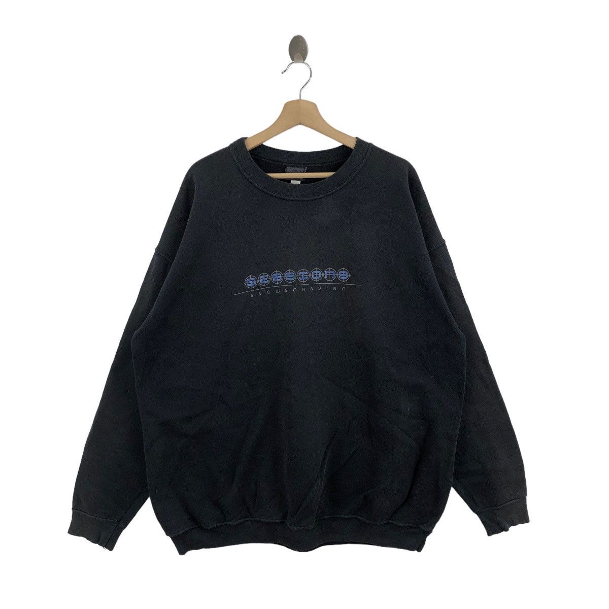 image of Skategang x Vintage 90's Sessions Skateboards Sweatshirt Big Logo in Navy, Men's (Size XL)