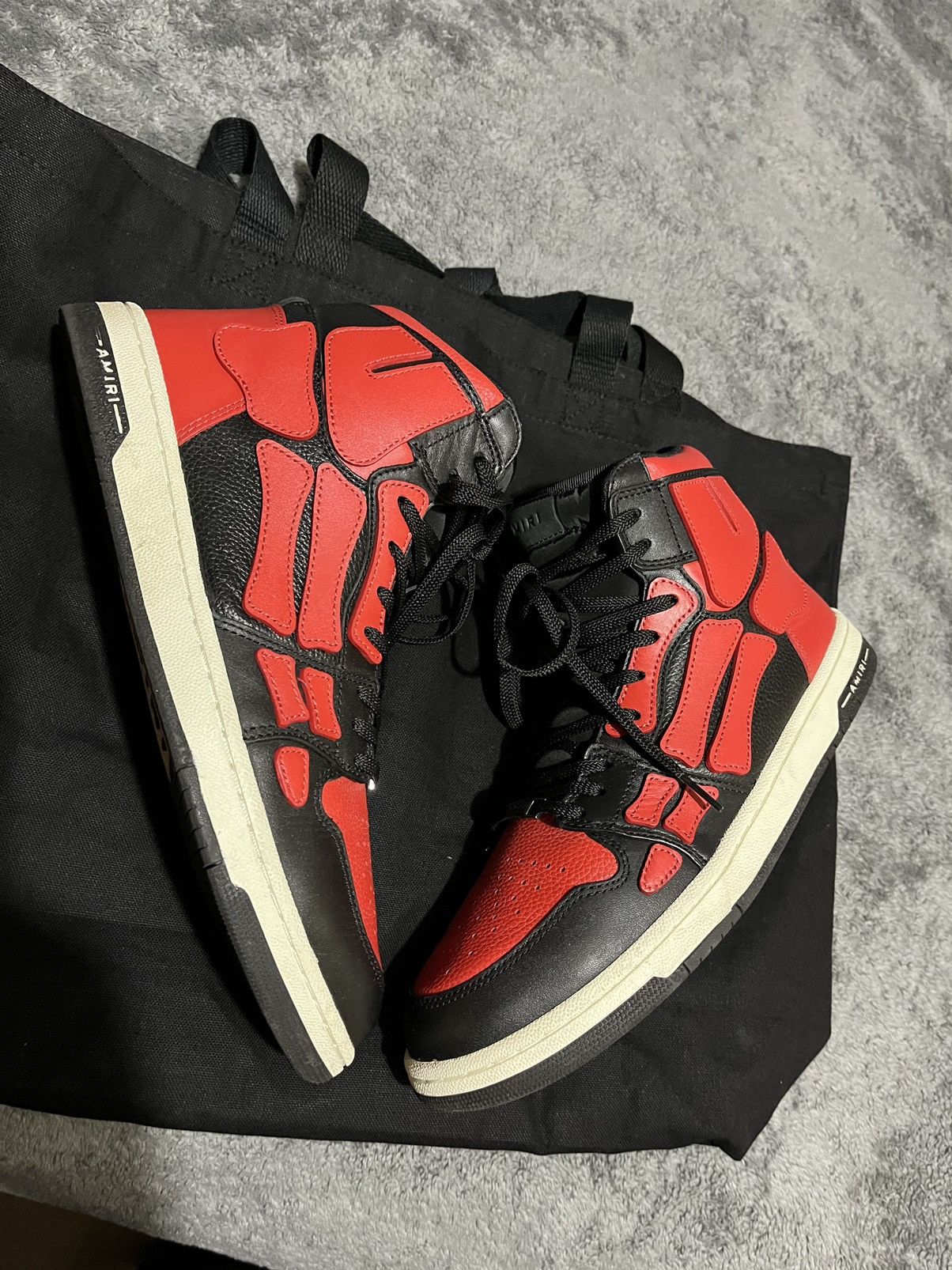 Amiri 11 AMIRI Skel Top Hi Black Red White Skeleton Bone Runner Size US 11 / EU 44 - 3 Thumbnail