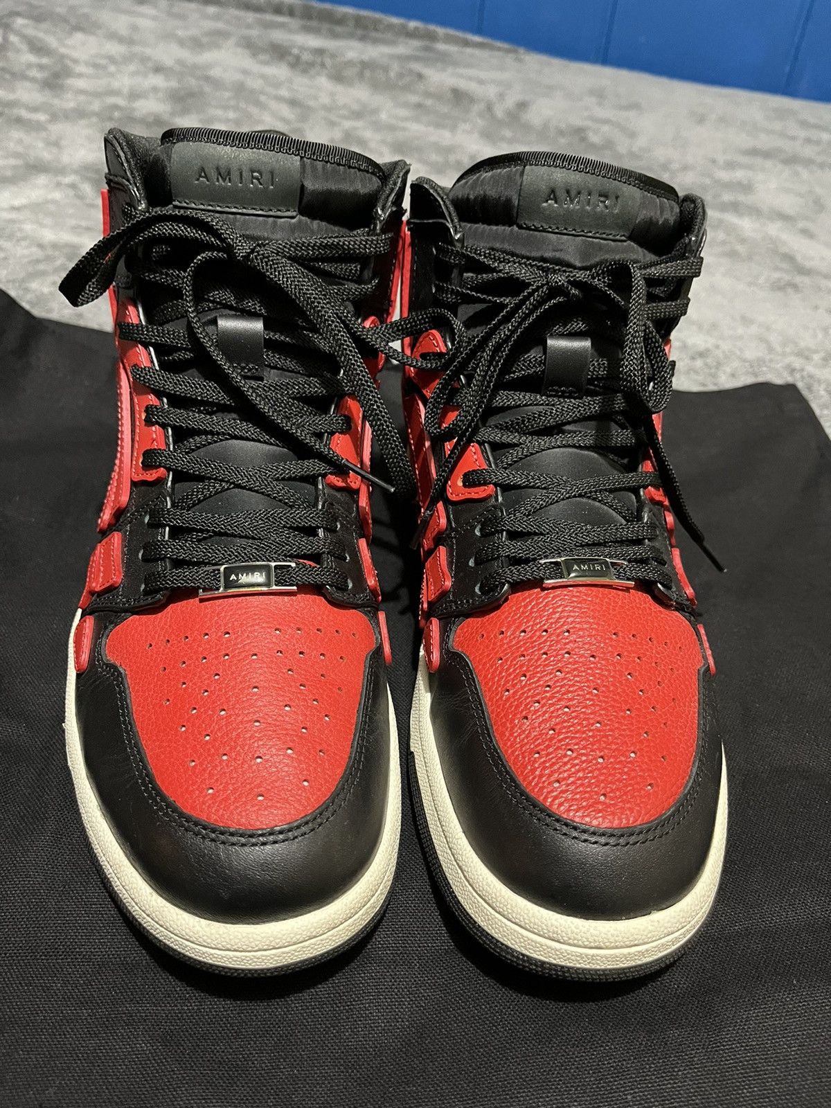 Amiri 11 AMIRI Skel Top Hi Black Red White Skeleton Bone Runner Size US 11 / EU 44 - 2 Thumbnail