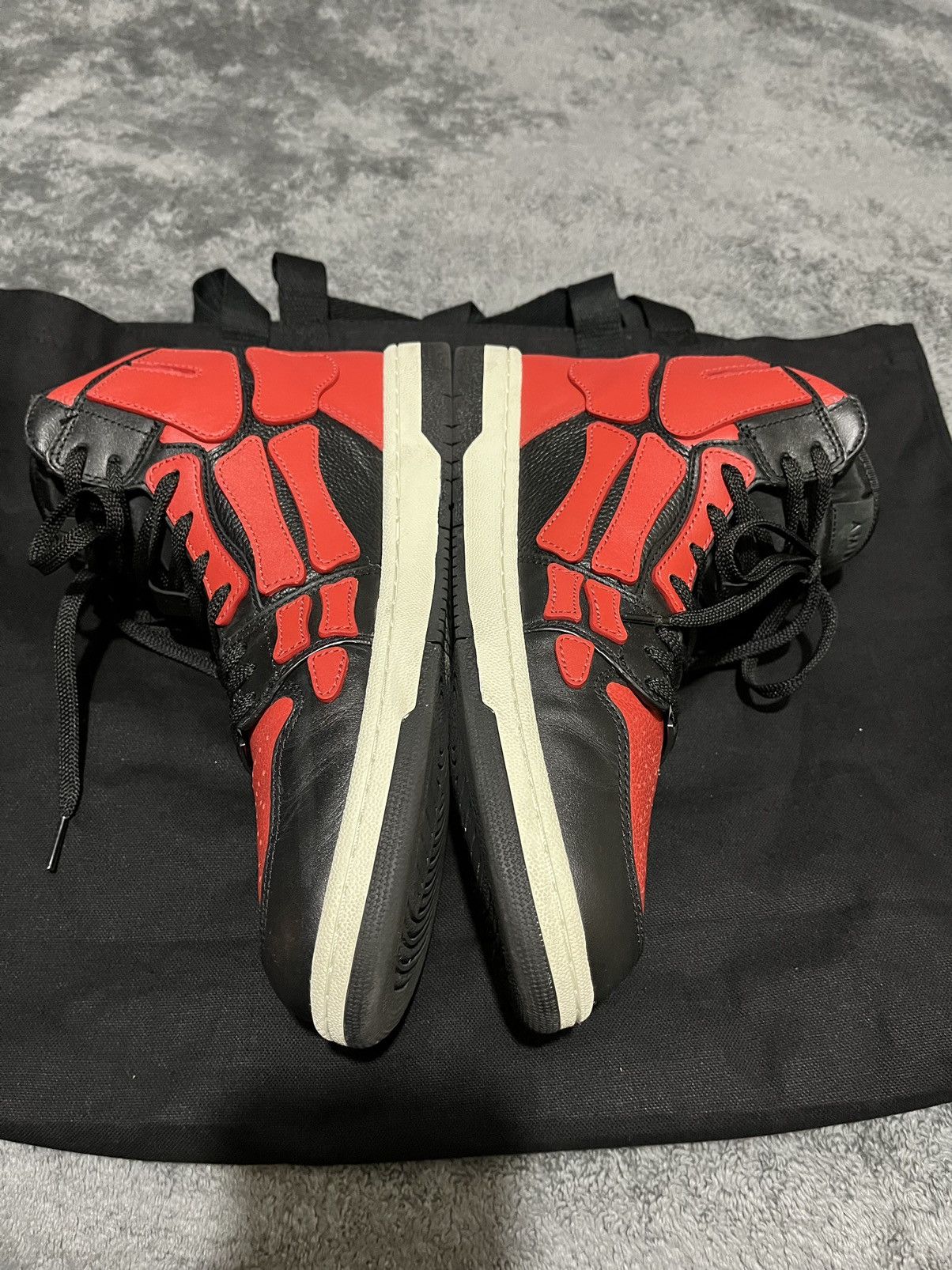 Amiri 11 AMIRI Skel Top Hi Black Red White Skeleton Bone Runner Size US 11 / EU 44 - 4 Thumbnail