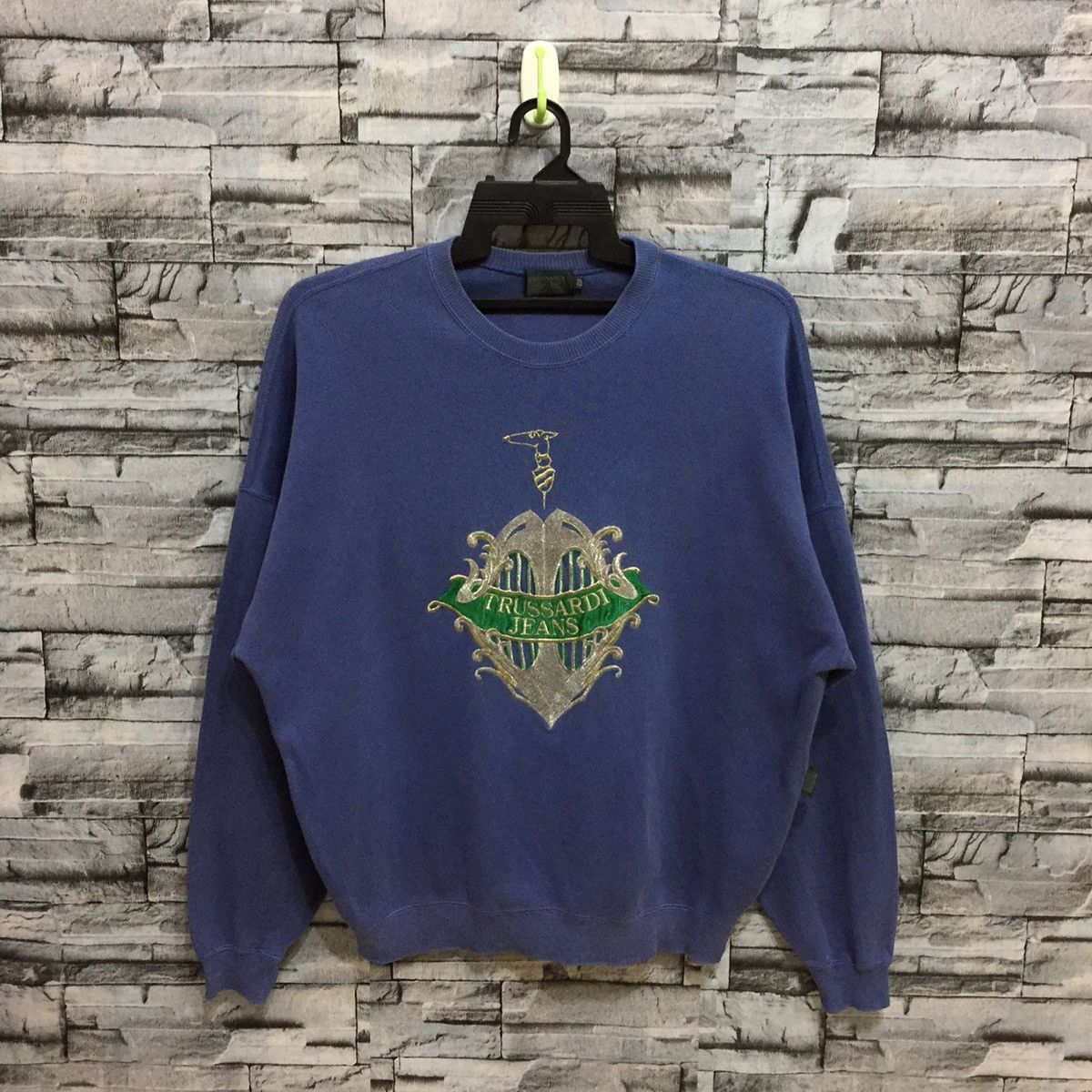 Trussardi Vintage Trussardi sweatshirt big logo embroidered 46 fit XL Size US XL / EU 56 / 4 - 2 Thumbnail