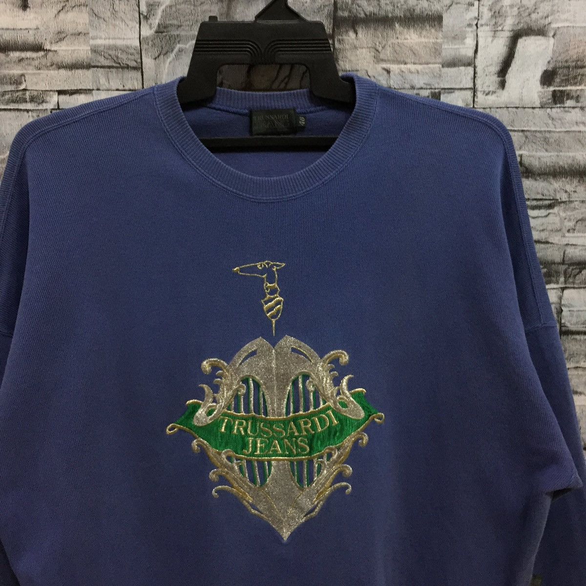 Trussardi Vintage Trussardi sweatshirt big logo embroidered 46 fit XL Size US XL / EU 56 / 4 - 3 Thumbnail