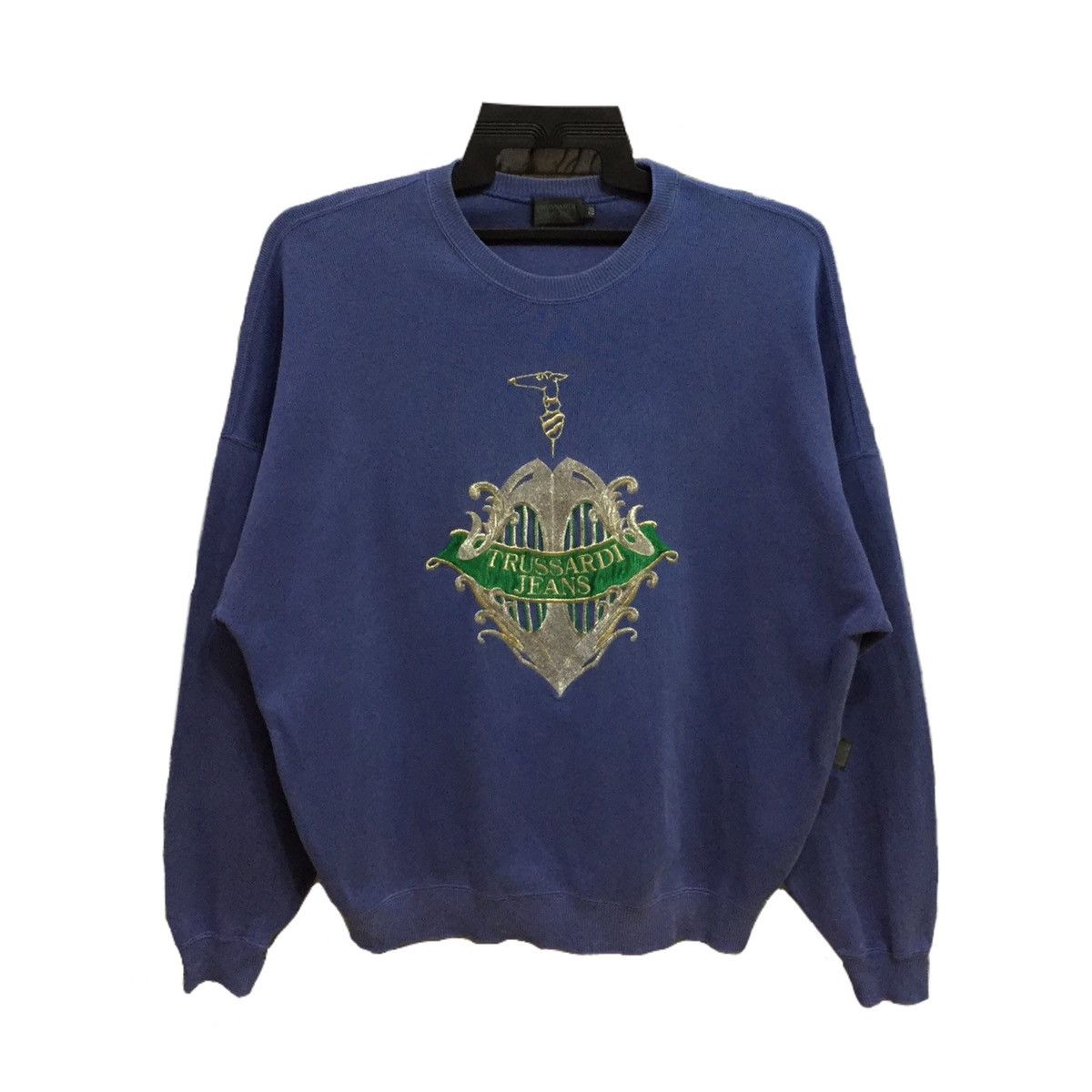 Trussardi Vintage Trussardi sweatshirt big logo embroidered 46 fit XL Size US XL / EU 56 / 4 - 1 Thumbnail