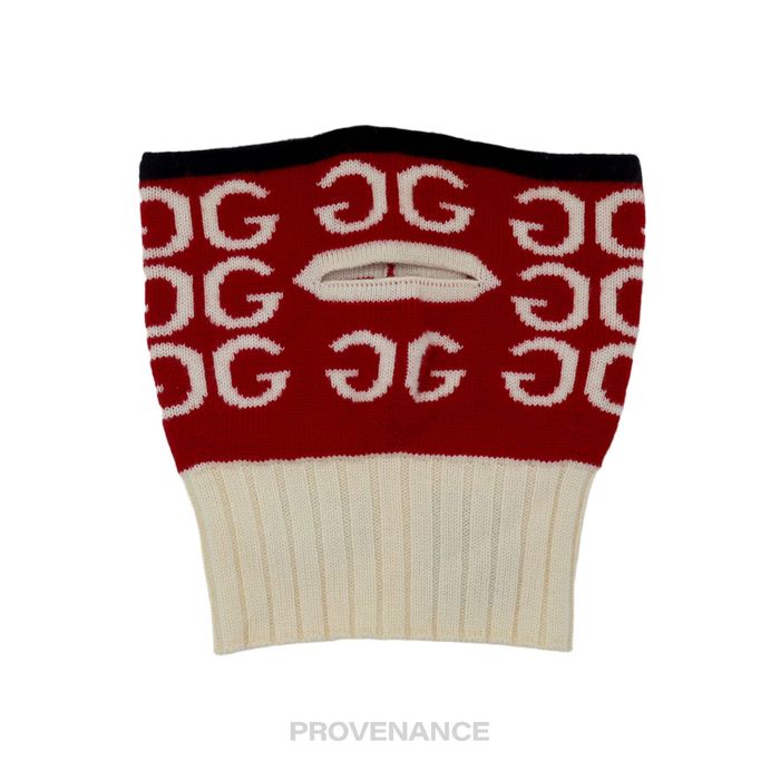 Gucci 🔴 Gucci Half Face Mask Balaclava - GG Wool Knit Red/White | Grailed