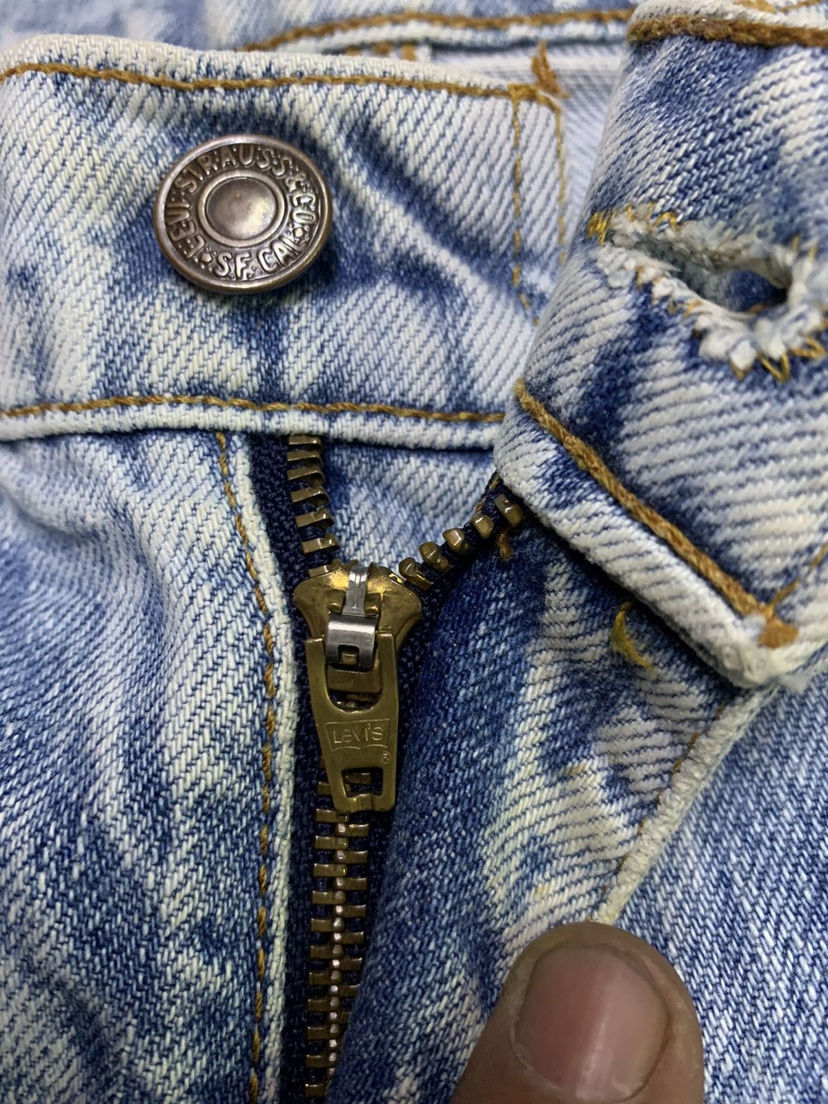 Vintage Levi’s distressed denim handmade Size US 32 / EU 48 - 13 Thumbnail