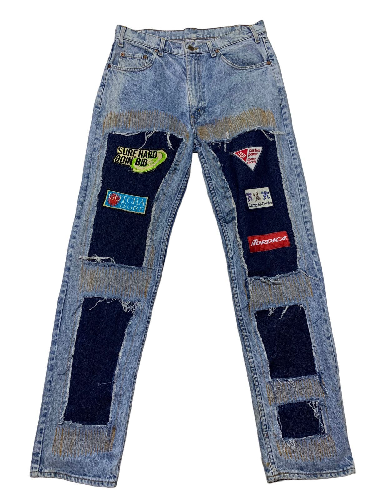 Vintage Levi’s distressed denim handmade Size US 32 / EU 48 - 4 Thumbnail