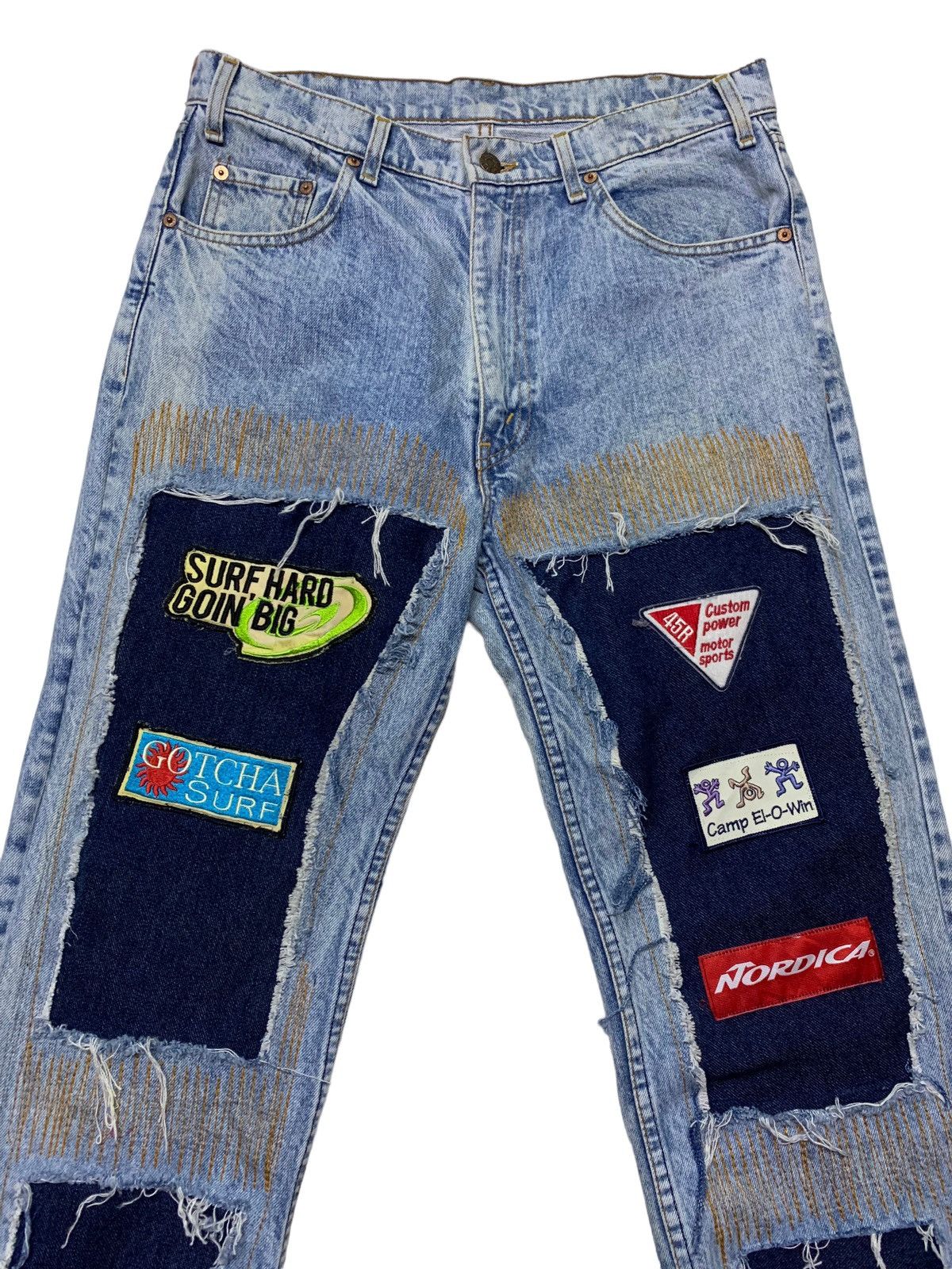 Vintage Levi’s distressed denim handmade Size US 32 / EU 48 - 2 Thumbnail