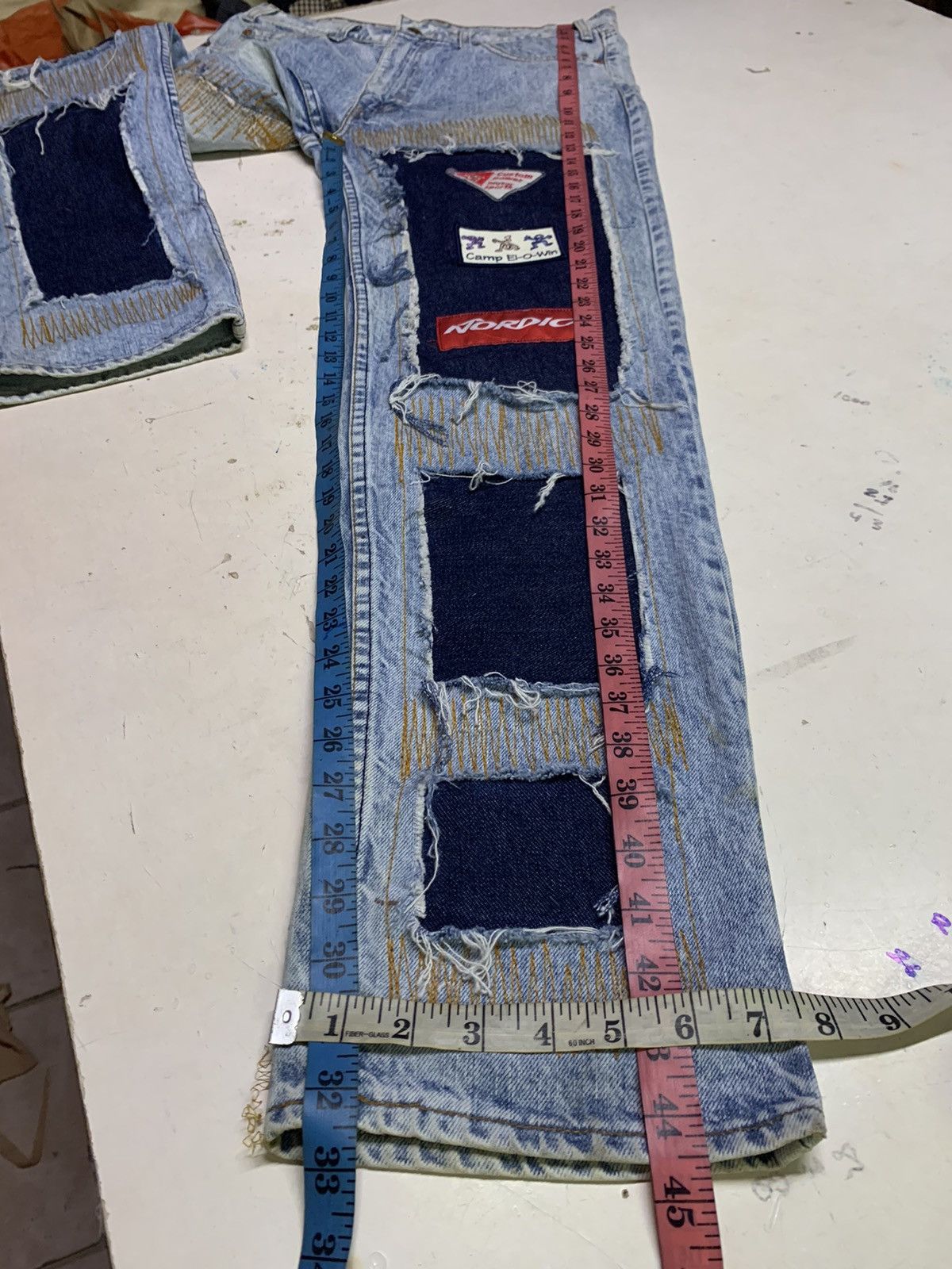 Vintage Levi’s distressed denim handmade Size US 32 / EU 48 - 18 Thumbnail
